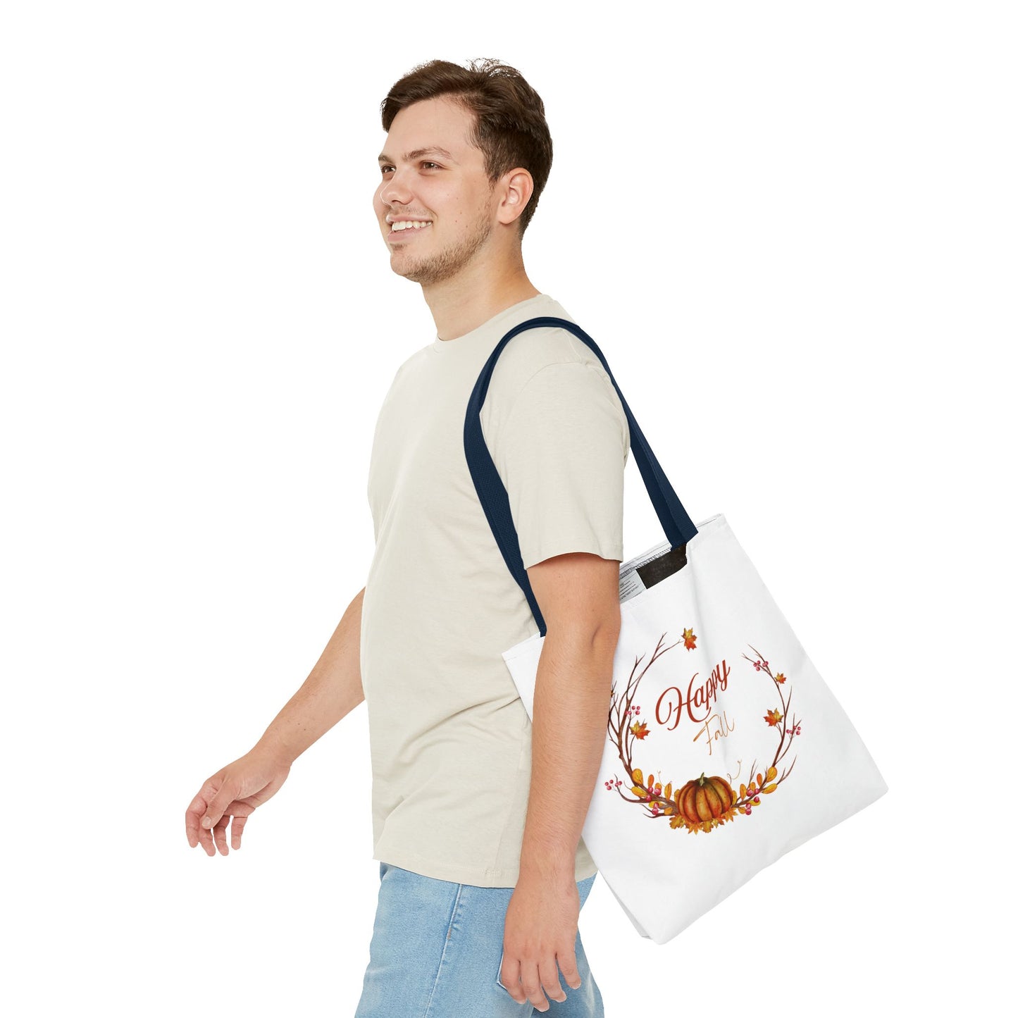 Happy Fall Tote Bag - Cozy Autumn Design