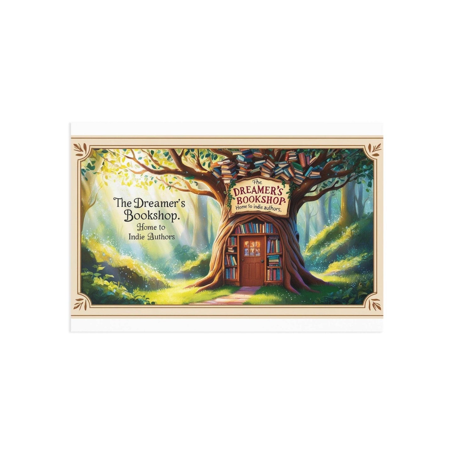 The Dreamer's Bookshop - Tree and Books Card - The Dreamer's Bookshop.