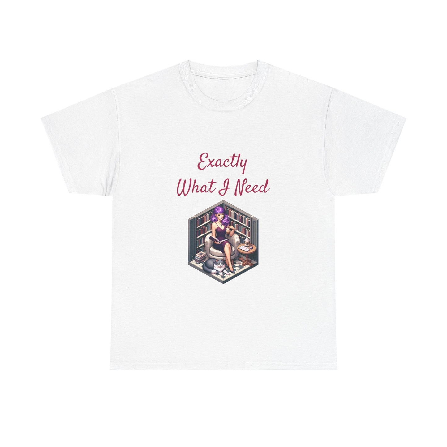 Book Lover's Unisex Heavy Cotton Tee - "What I Need" - The Dreamer's Bookshop.