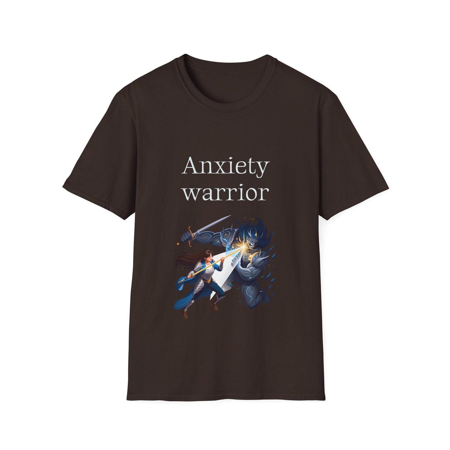 Anxiety Warrior Unisex Softstyle T-Shirt - Empower Your Battle - The Dreamer's Bookshop.
