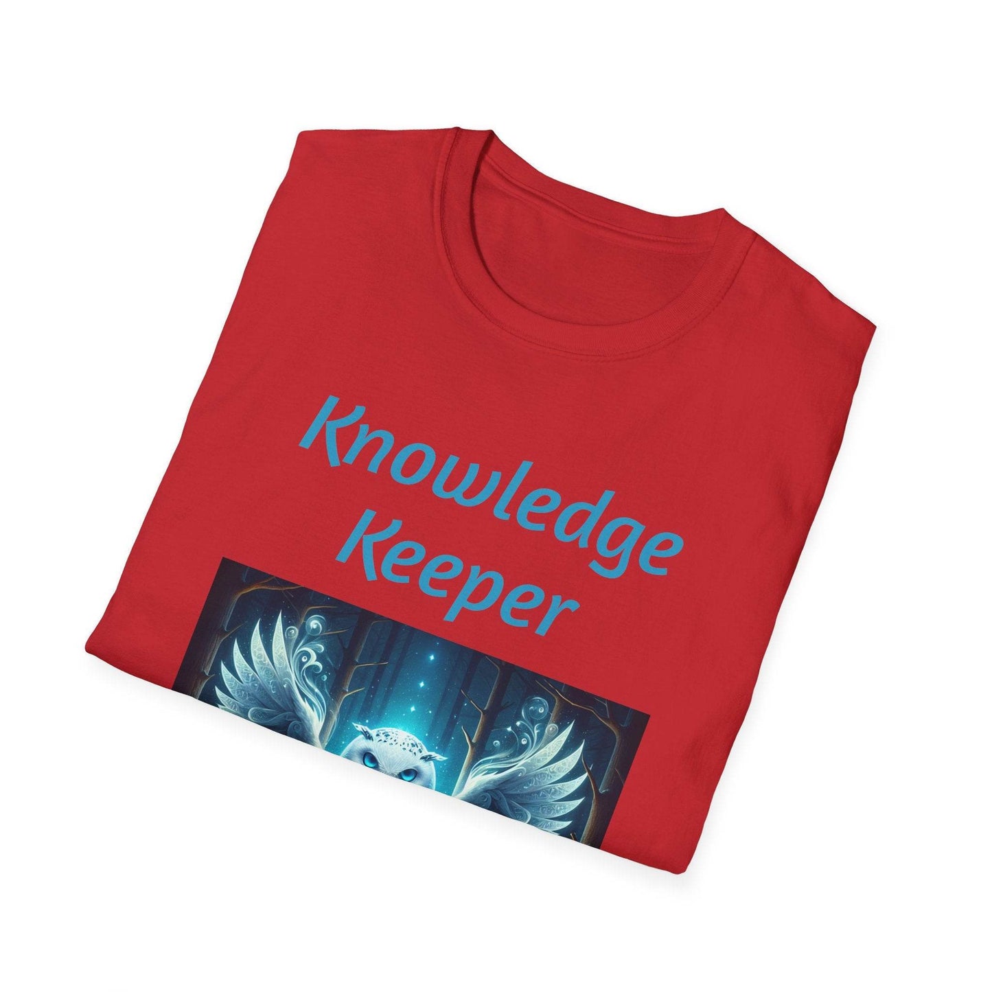 Knowledge Keeper Owl Unisex Softstyle T-Shirt - Inspirational Tee for Wisdom Seekers - Proud Reader - The Dreamer's Bookshop.