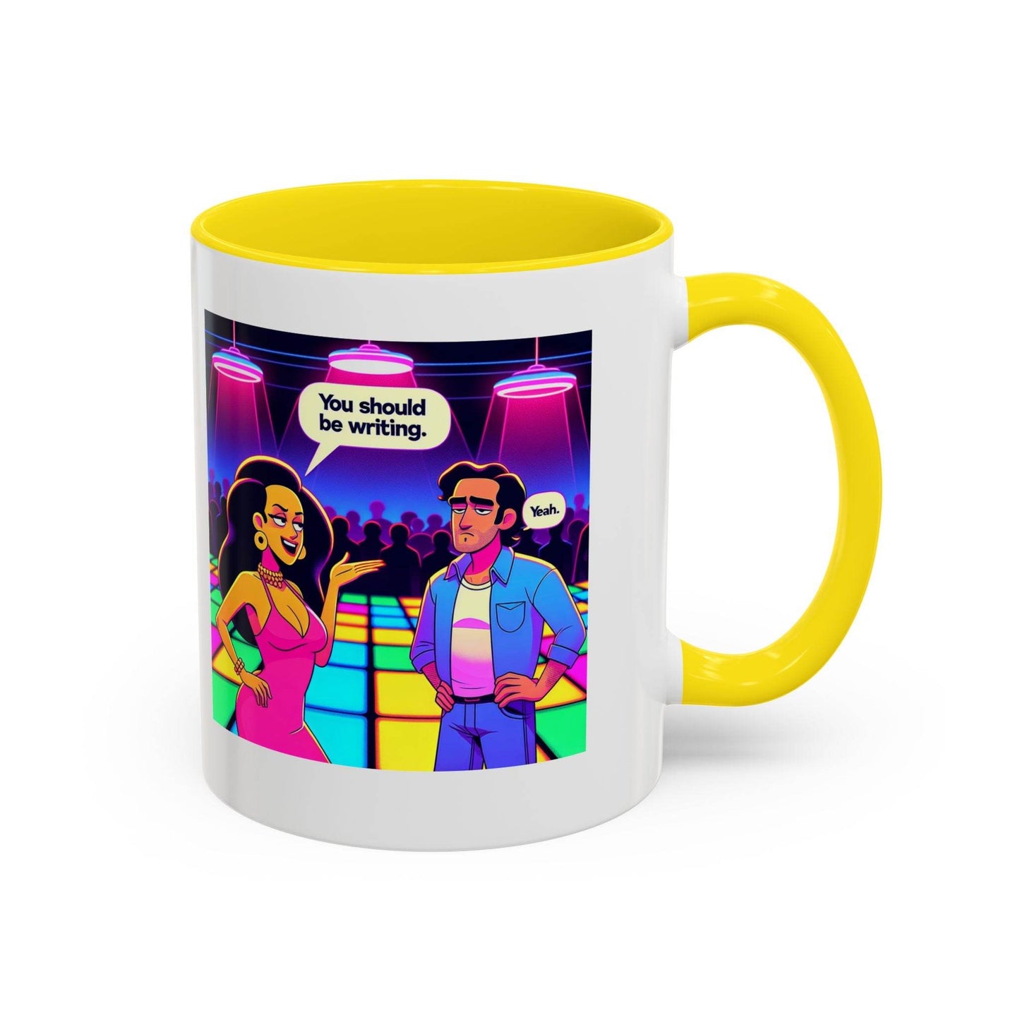 Retro Vibe Accent Coffee Mug - You should be writing - The Dreamer's Bookshop.