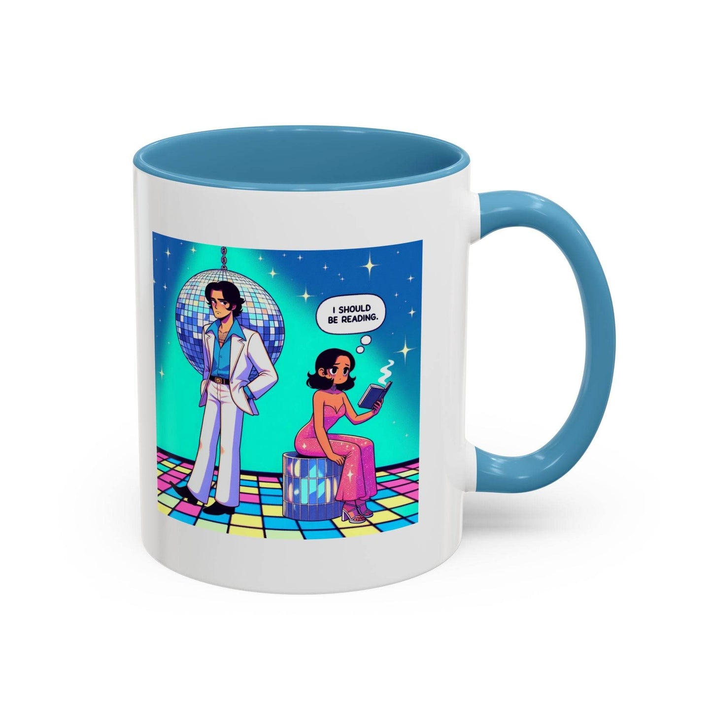 Retro Vibe Accent Coffee Mug - I should be reading - The Dreamer's Bookshop.