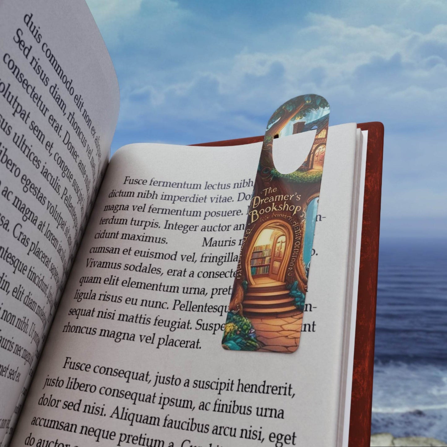 Fantasy Bookshop Bookmark - Enchanting Metal Page Marker for Book Lovers - The Dreamer's Bookshop.