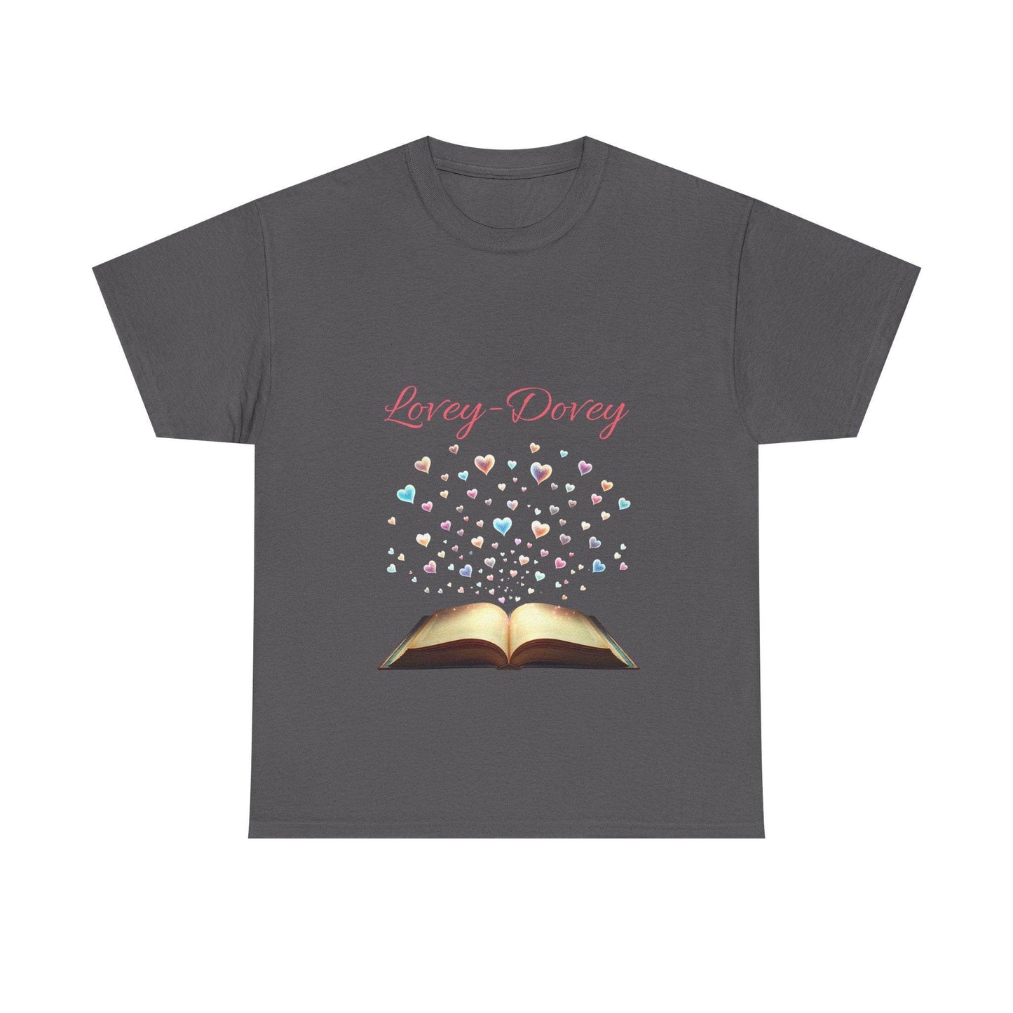 Lovey - Dovey - Unisex Heavy Cotton Tee - Sweet Romance - The Dreamer's Bookshop.