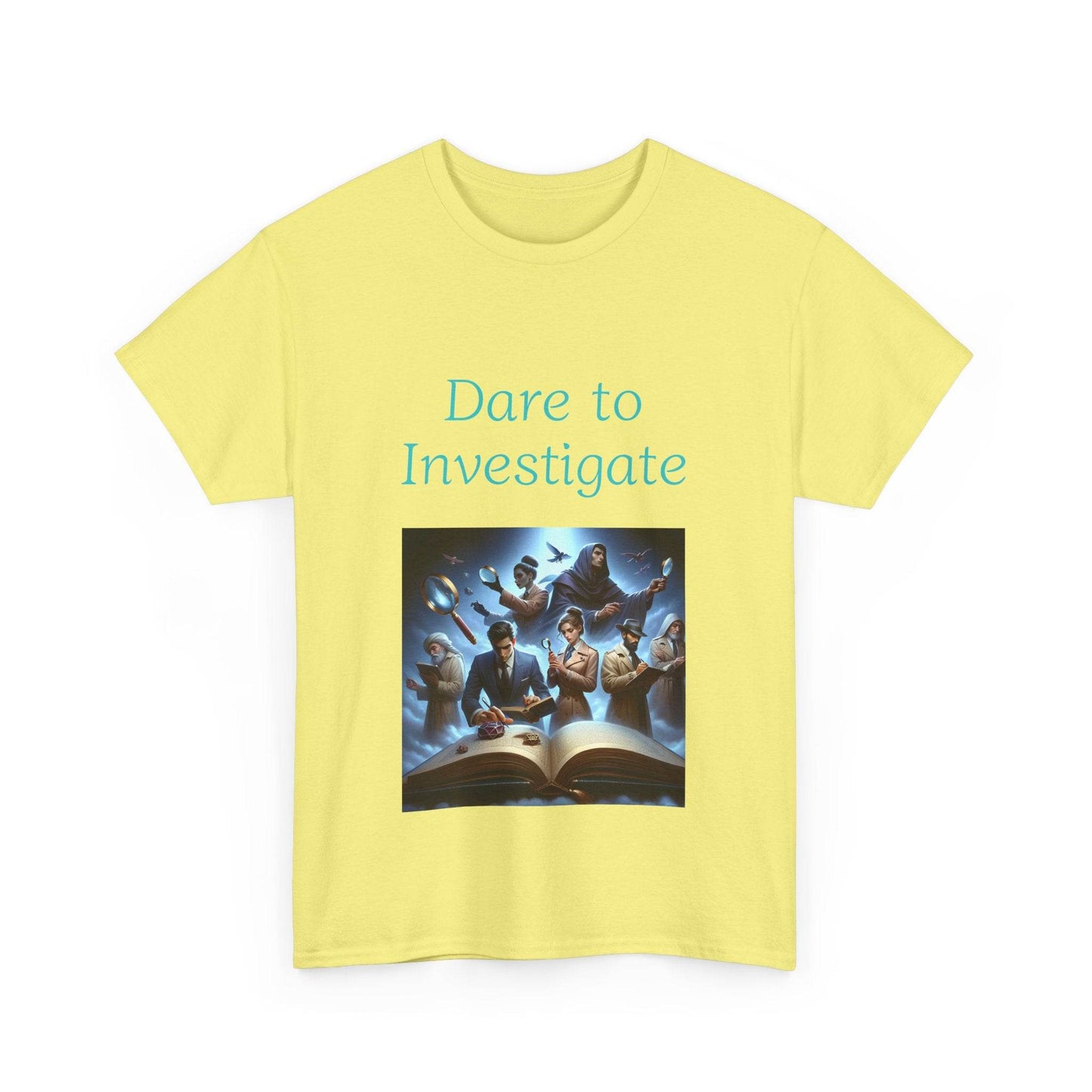 Investigate - Unisex Heavy Cotton Tee - Crime/Mystery Books - The Dreamer's Bookshop.
