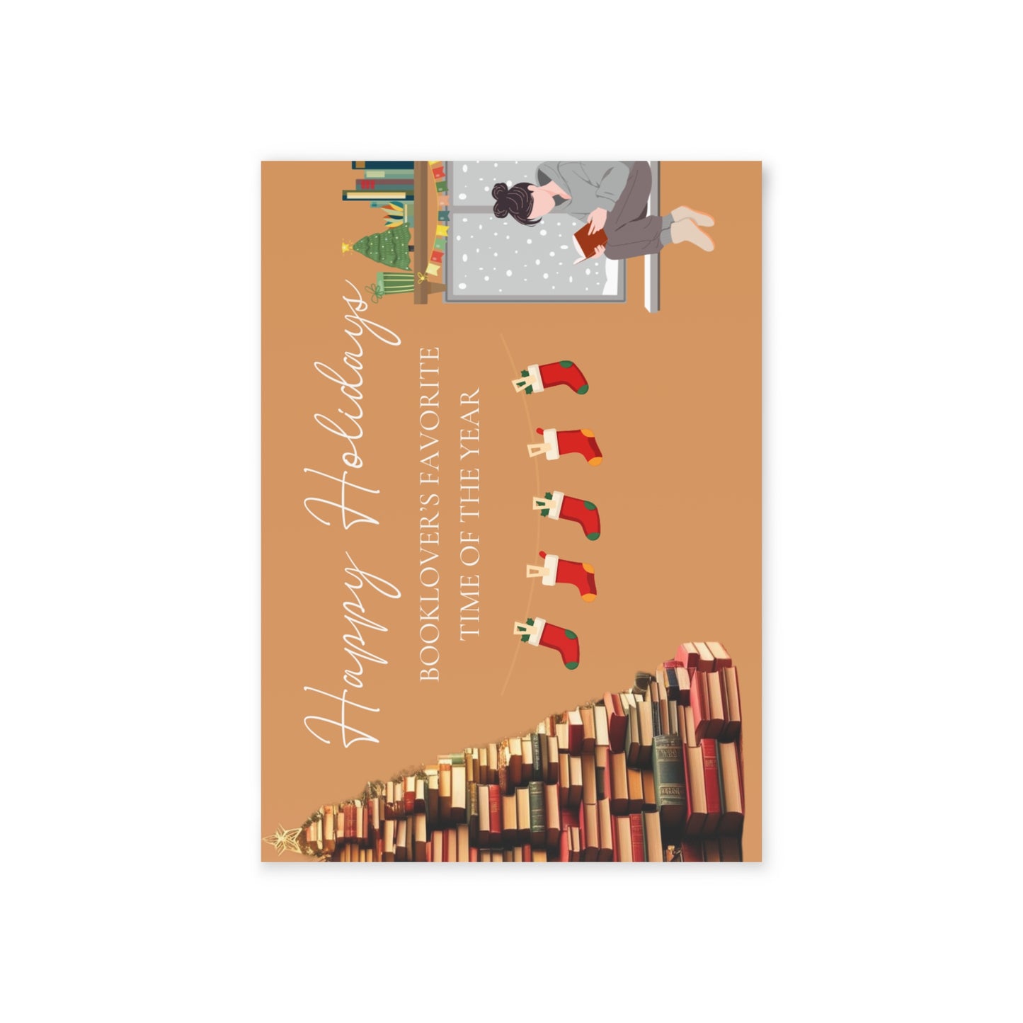 The Dreamer's Bookshop "Booklovers XMas" Cute Christmas Card