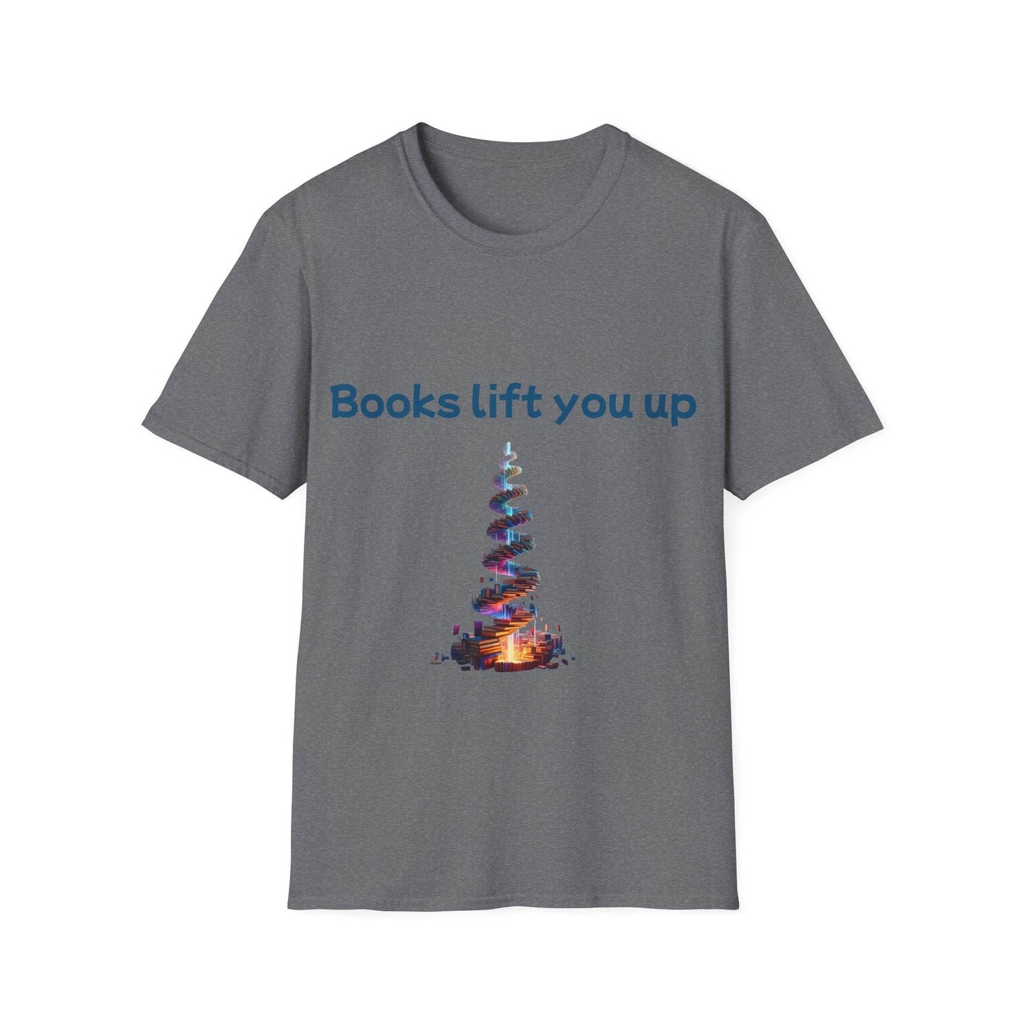 Inspirational Unisex Softstyle T-Shirt - Books Lift You Up - The Dreamer's Bookshop.