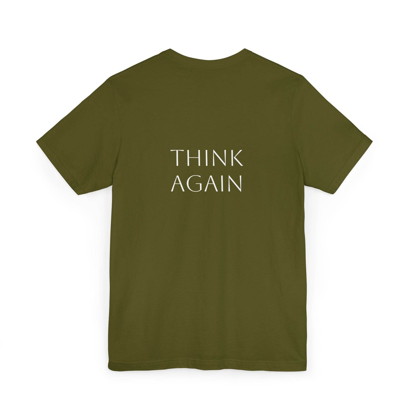 Inspirational Unisex Jersey T-Shirt - Think Again Vibe - The Dreamer's Bookshop.