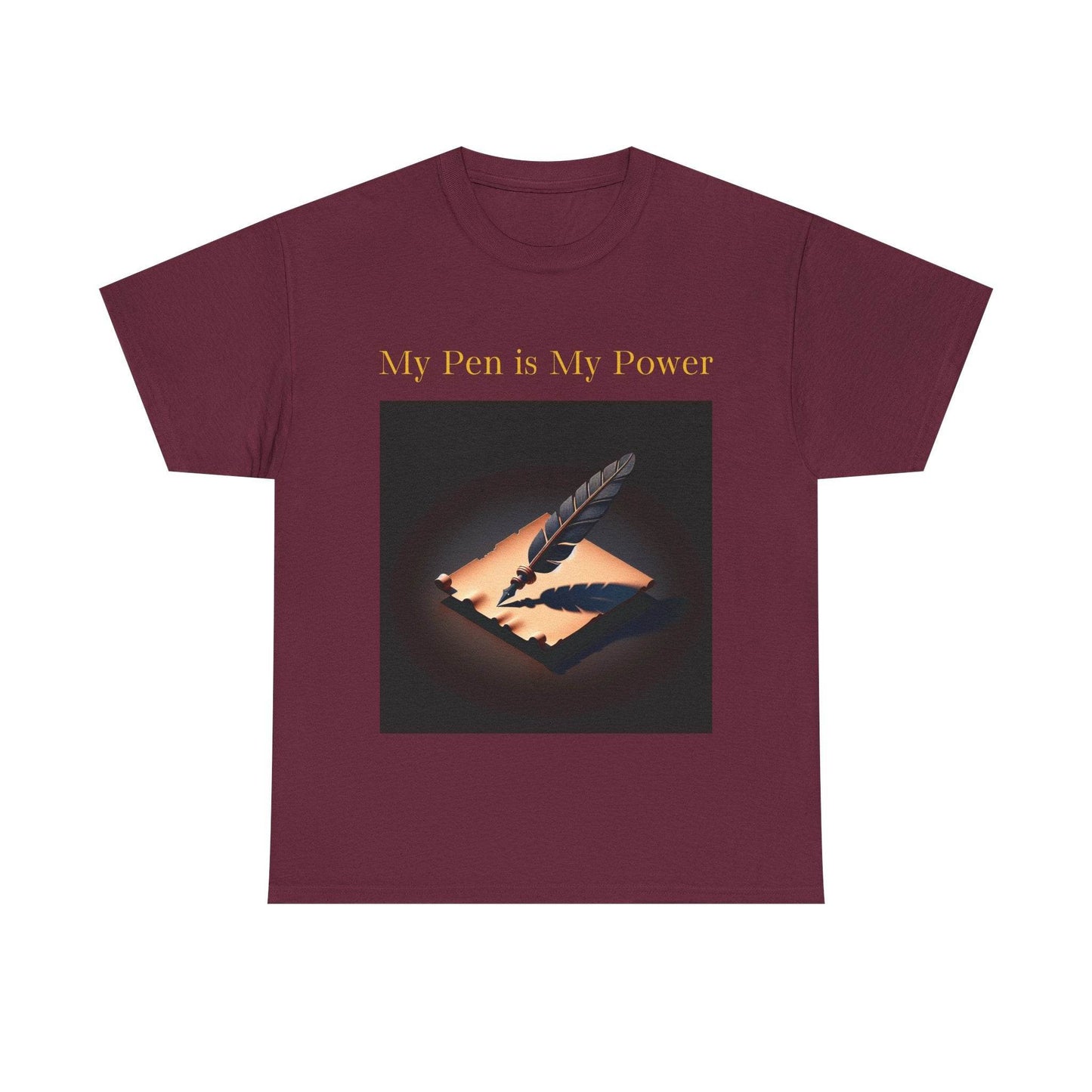 My Pen is My Power Unisex Heavy Cotton Tee - Creative Writer's Apparel - The Dreamer's Bookshop.