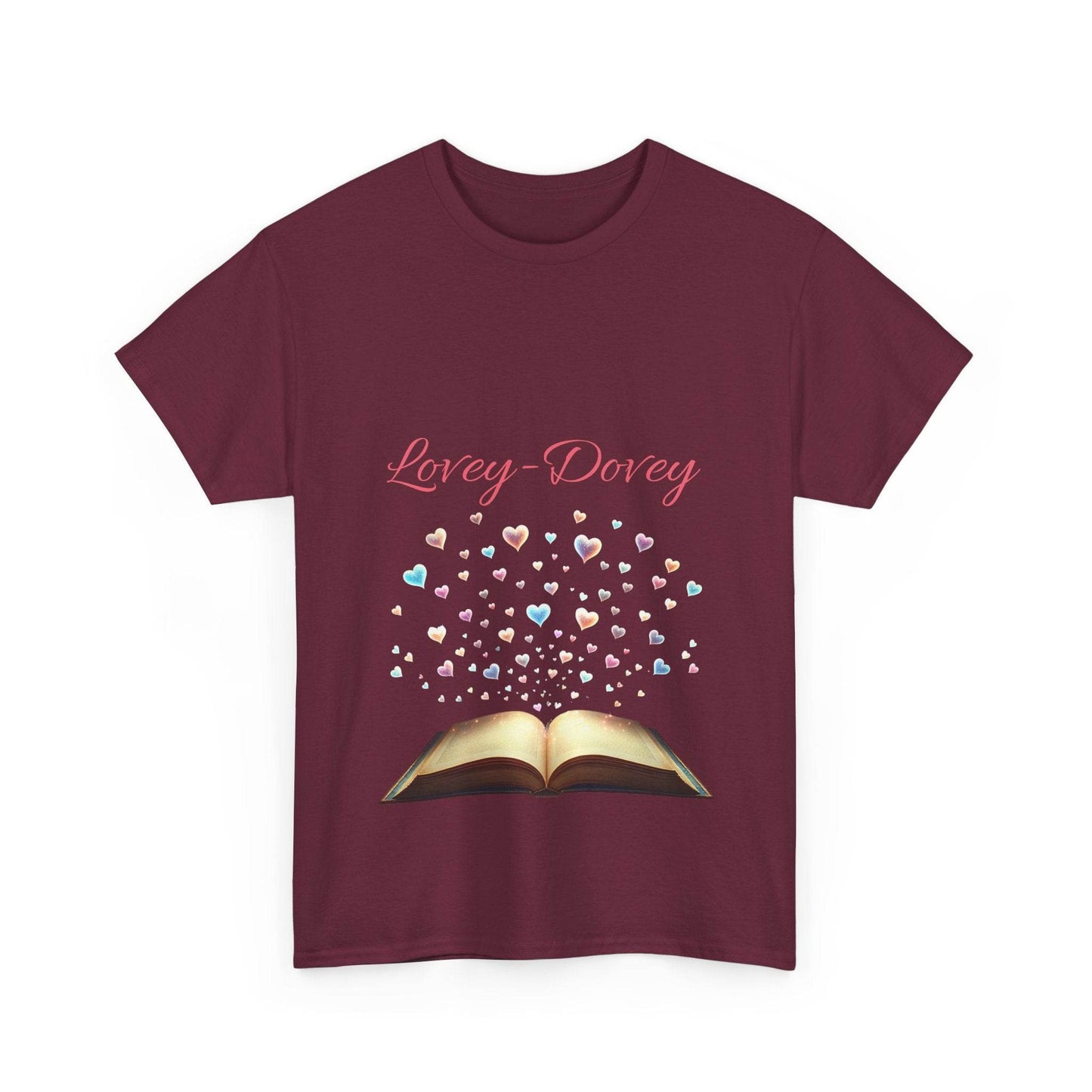 Lovey - Dovey - Unisex Heavy Cotton Tee - Sweet Romance - The Dreamer's Bookshop.