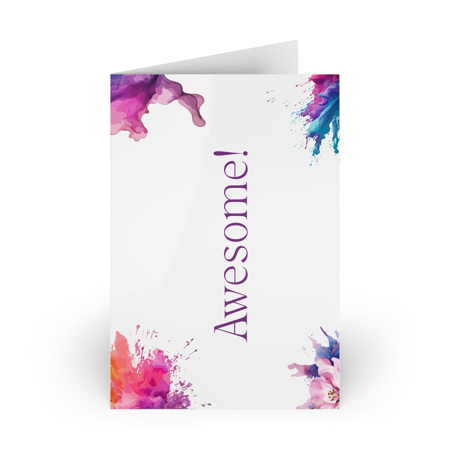 Watercolor Art Exclamation Card "Awesome" Joyful Print - The Dreamer's Bookshop.