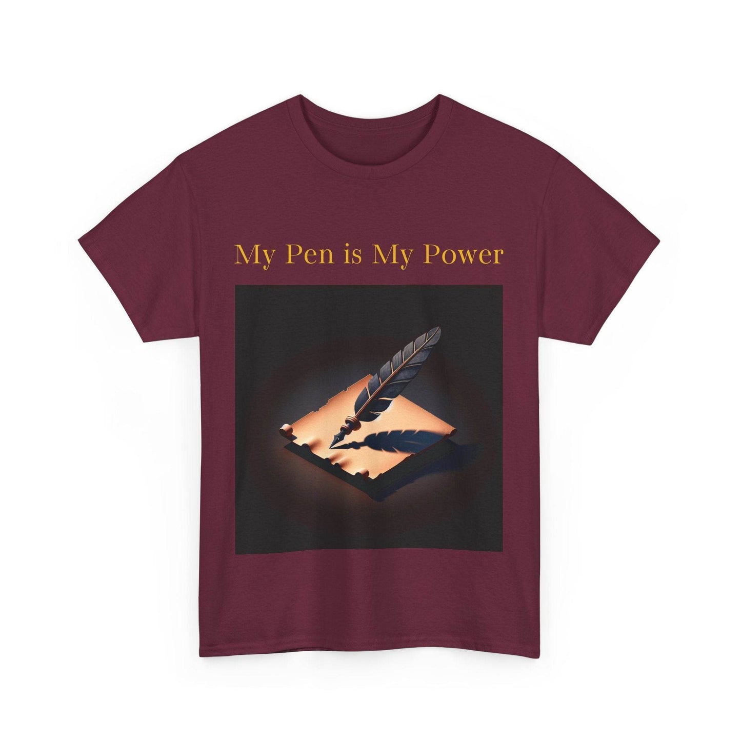 My Pen is My Power Unisex Heavy Cotton Tee - Creative Writer's Apparel - The Dreamer's Bookshop.