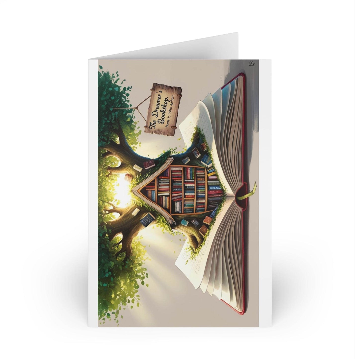 The Dreamer's Bookshop - Tree and Books Card - The Dreamer's Bookshop.