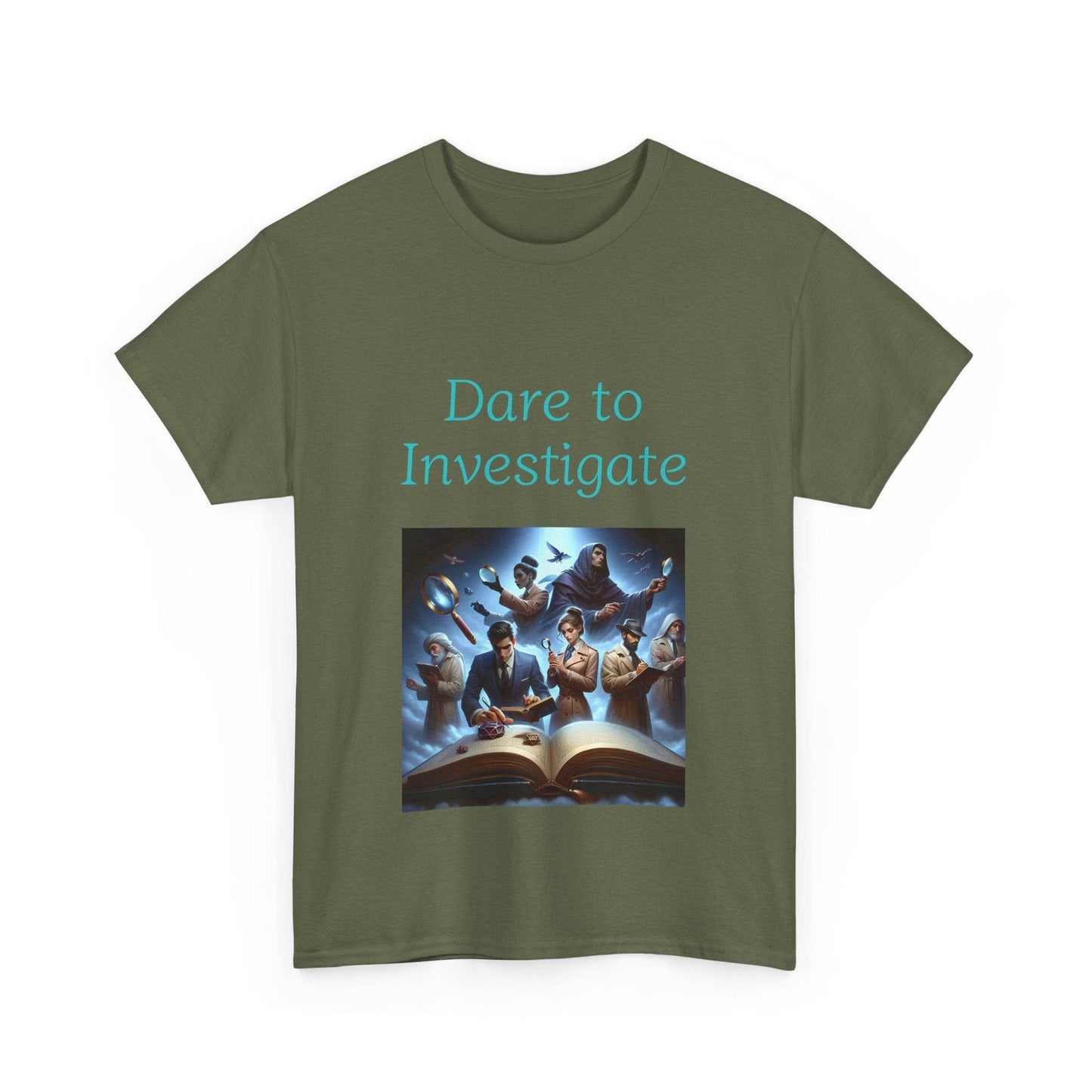 Investigate - Unisex Heavy Cotton Tee - Crime/Mystery Books - The Dreamer's Bookshop.
