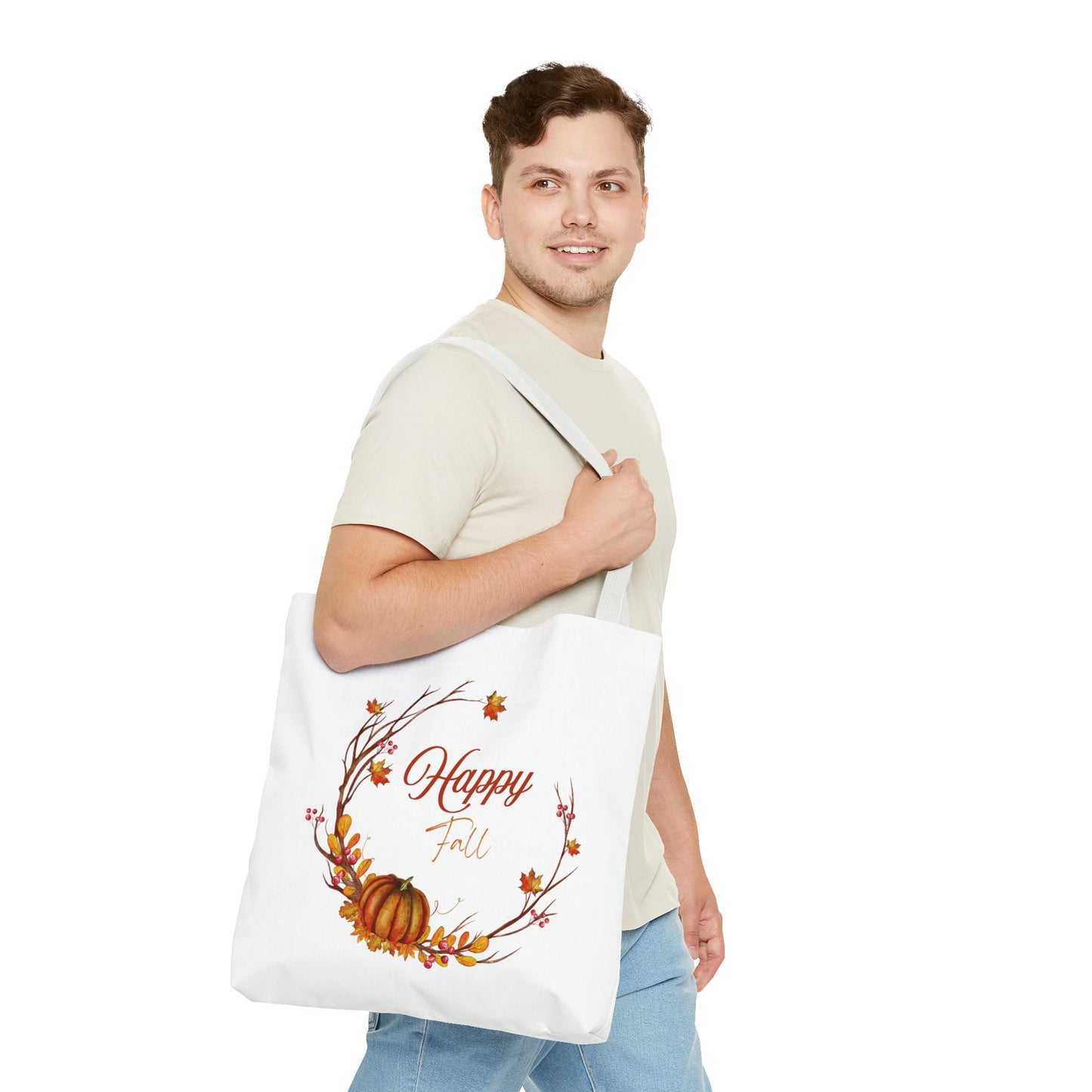 Happy Fall Tote Bag - Cozy Autumn Design