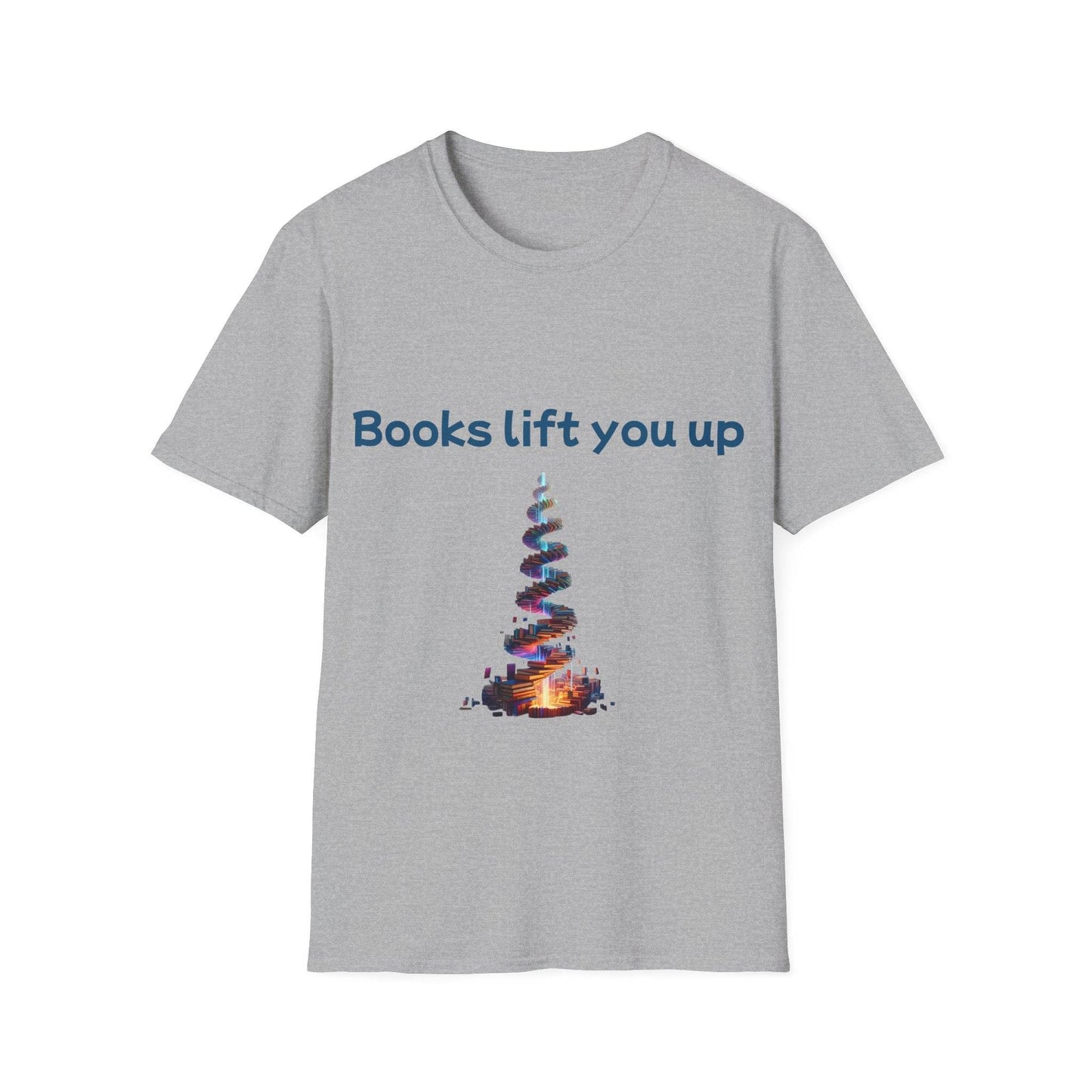 Inspirational Unisex Softstyle T-Shirt - Books Lift You Up - The Dreamer's Bookshop.