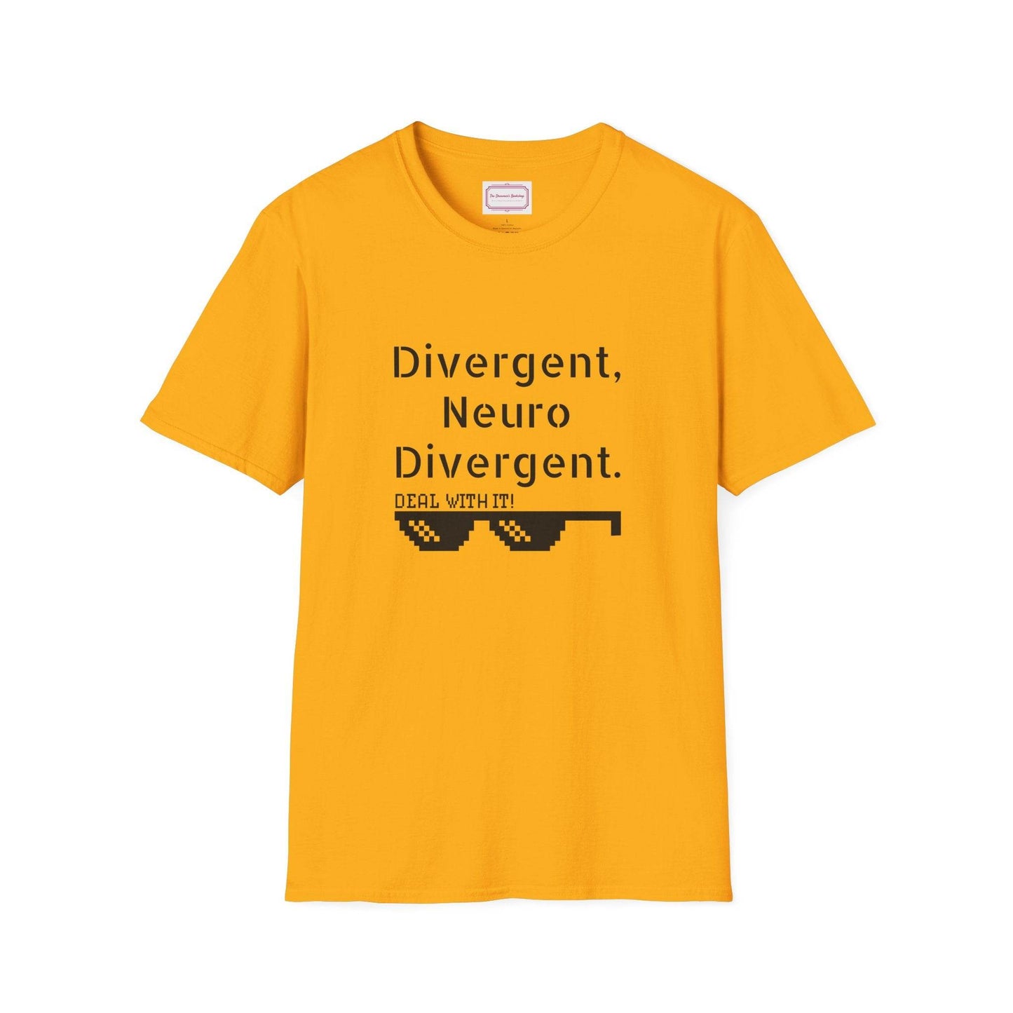 Divergent Neurodivergent T-Shirt - Unisex Softstyle Tee for Acceptance and Awareness - The Dreamer's Bookshop.