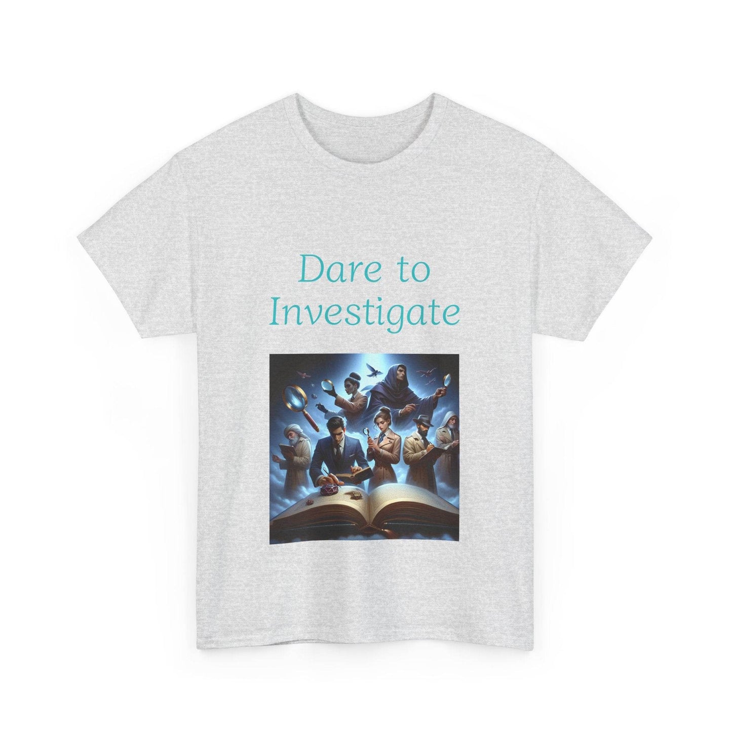 Investigate - Unisex Heavy Cotton Tee - Crime/Mystery Books - The Dreamer's Bookshop.