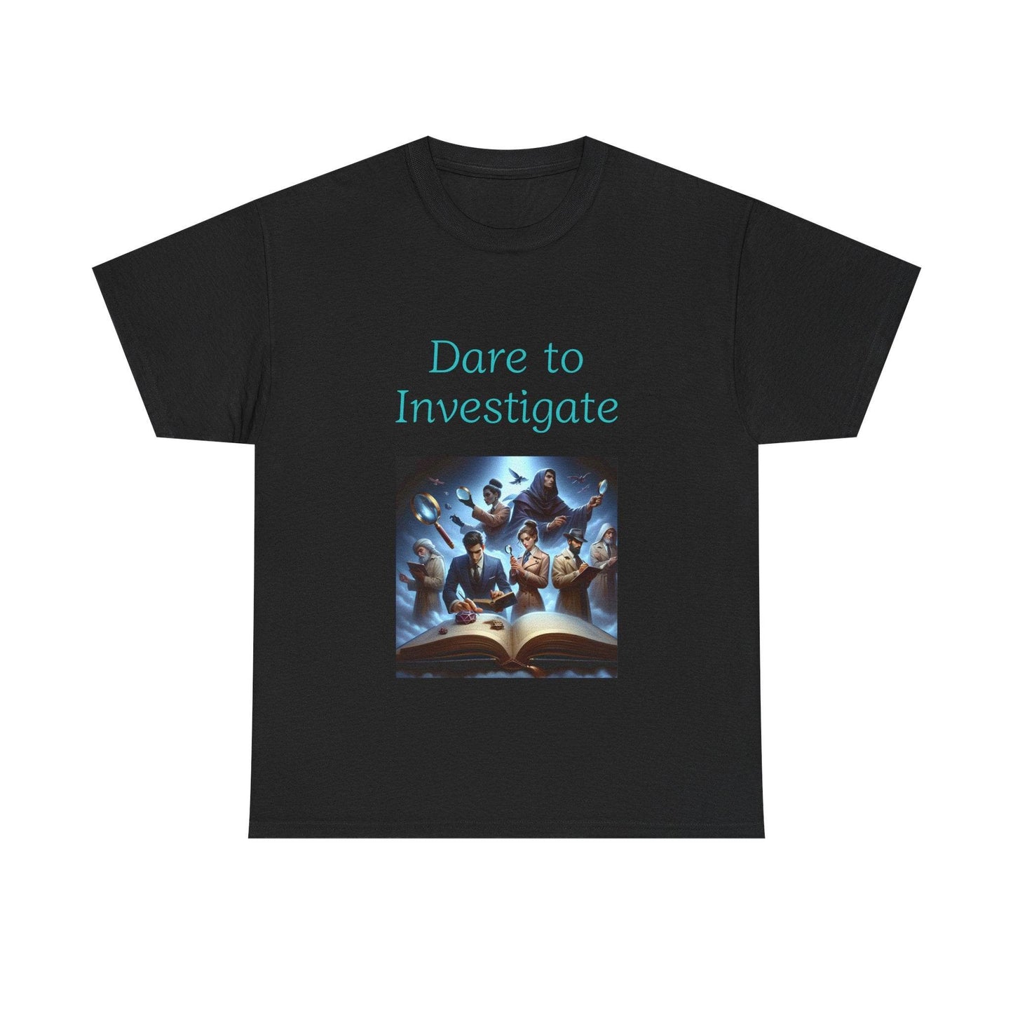 Investigate - Unisex Heavy Cotton Tee - Crime/Mystery Books - The Dreamer's Bookshop.