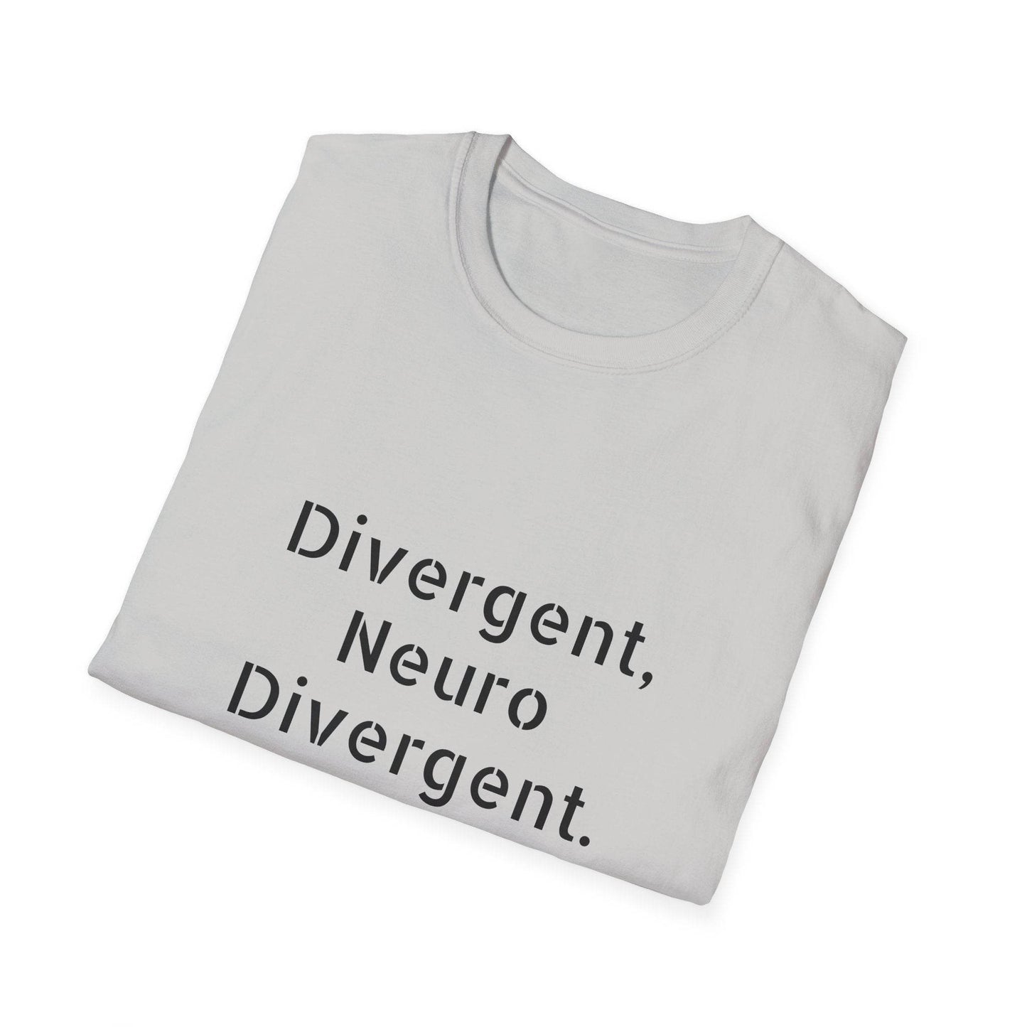 Divergent Neuro Divergent T-Shirt - Unisex Softstyle Tee for Neurodiversity Awareness - The Dreamer's Bookshop.