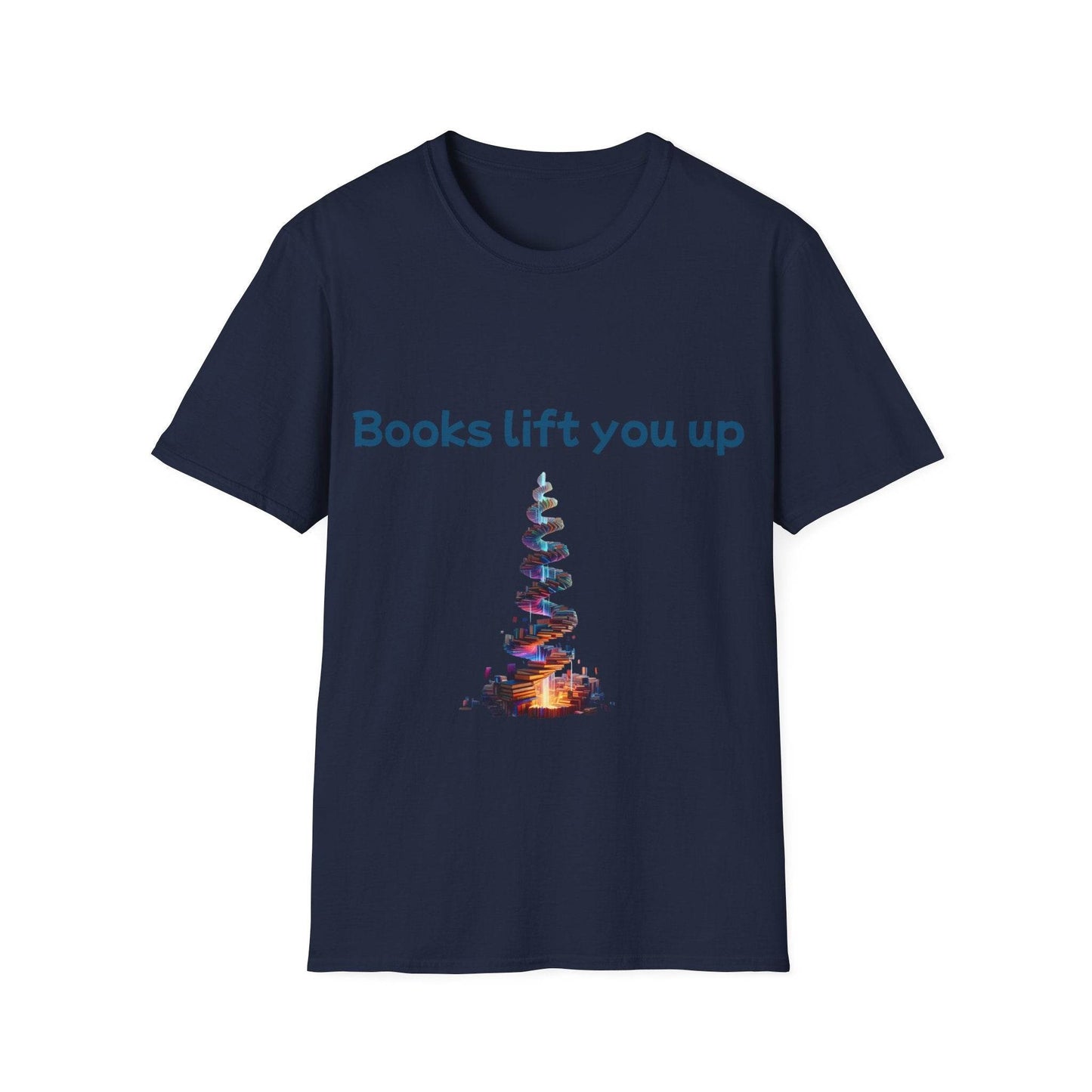 Inspirational Unisex Softstyle T-Shirt - Books Lift You Up - The Dreamer's Bookshop.