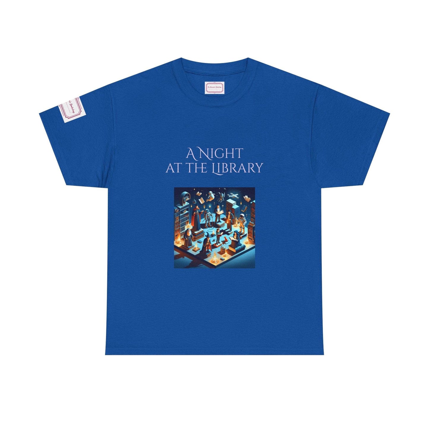 Night at the Library - Unisex Heavy Cotton Tee - Perfect for Book Lovers - The Dreamer's Bookshop.
