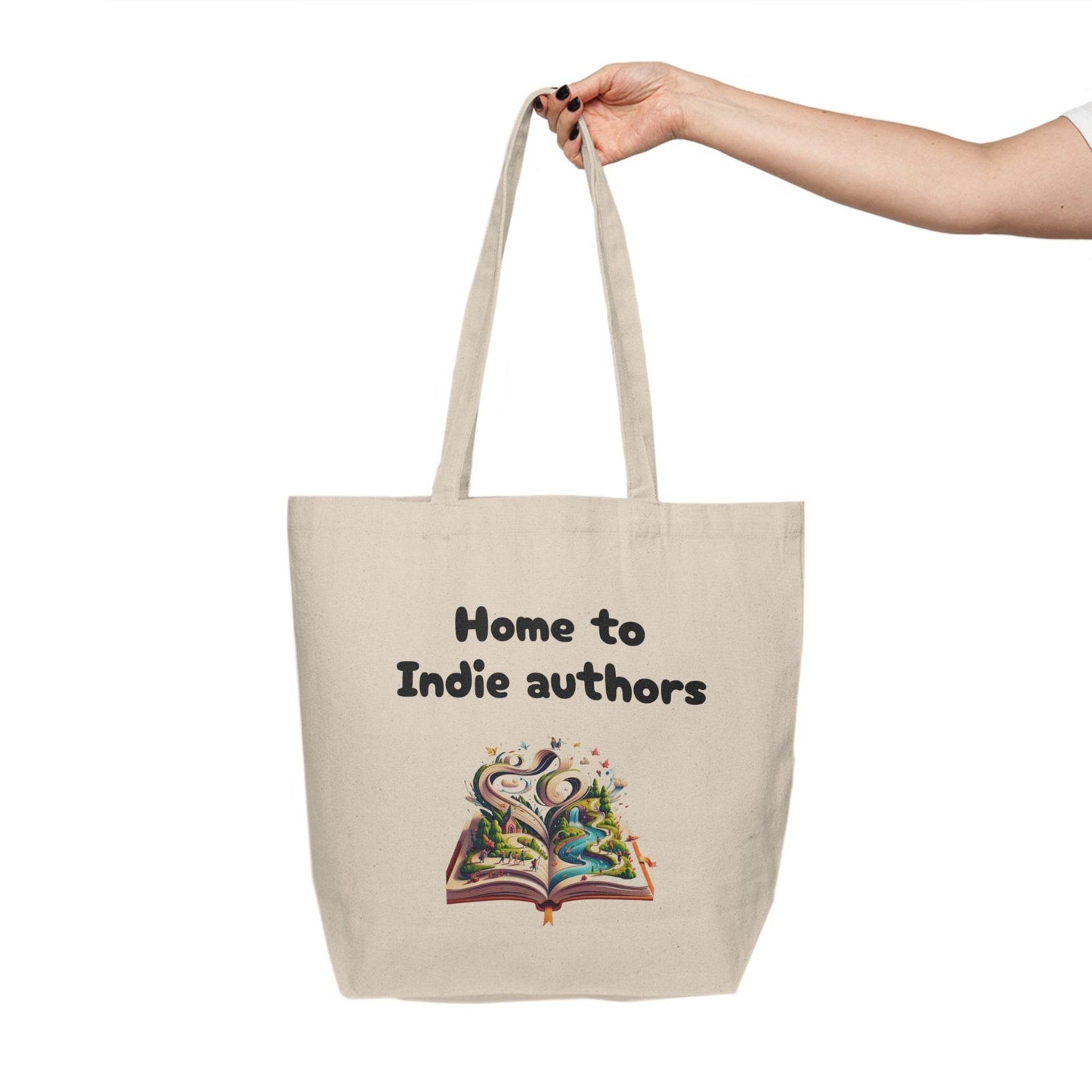 Canvas Shopping Tote for Book Lovers - 'Home to Indie Authors' & 'The Dreamer's Bookshop' Designs - The Dreamer's Bookshop.