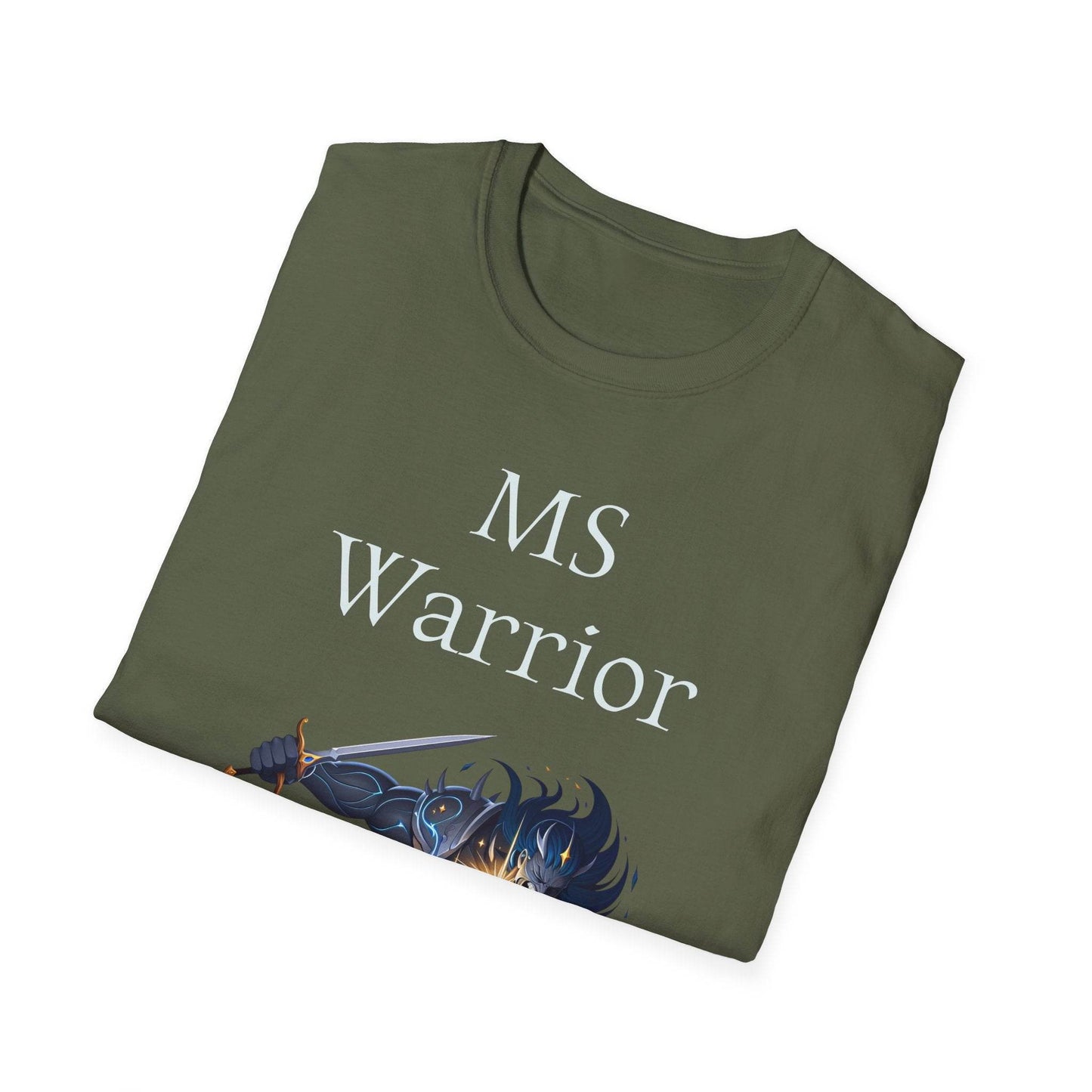 M.S. Warrior Unisex Softstyle T-Shirt - Empowering Graphic Tee for Women's Health Awareness - The Dreamer's Bookshop.