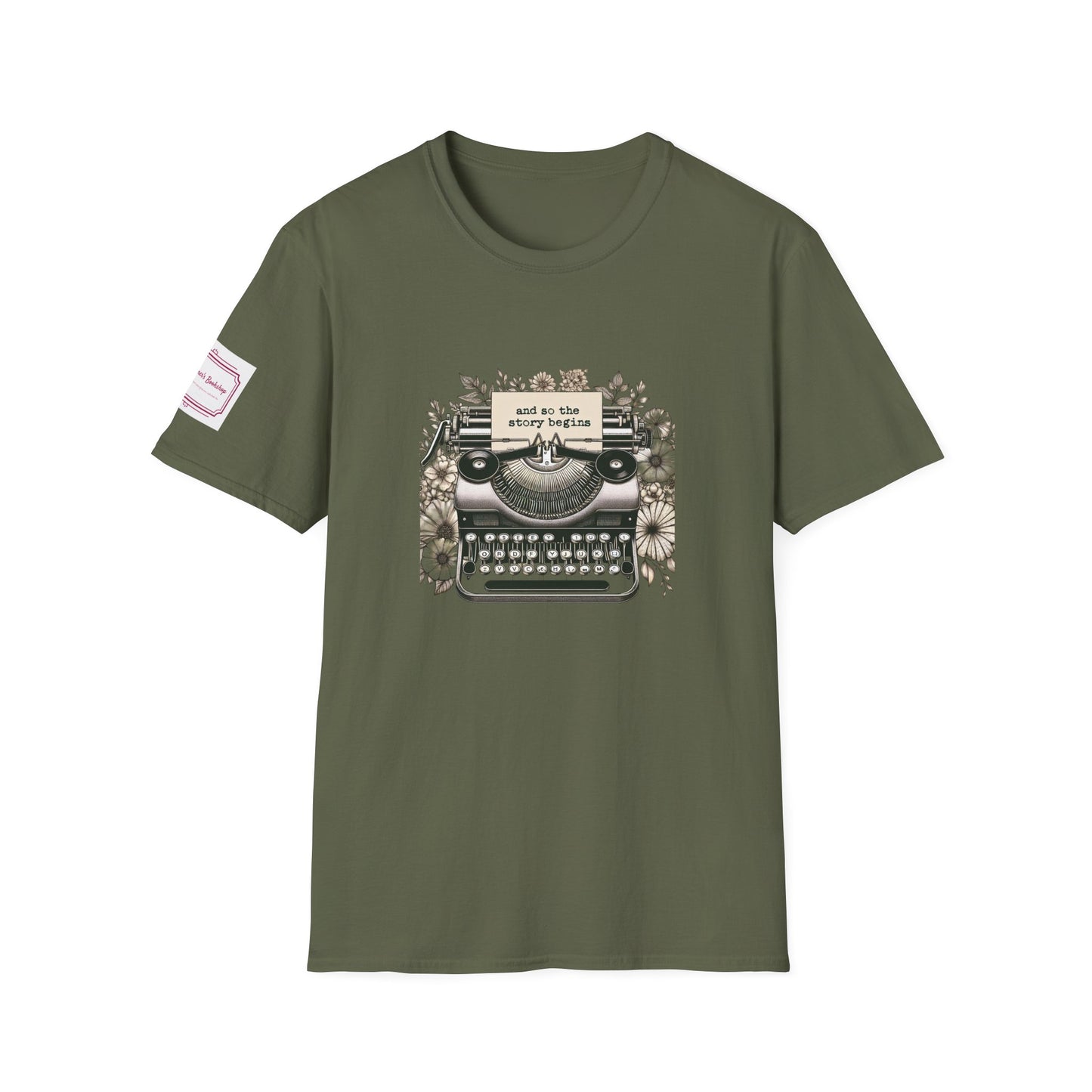 Unisex T-Shirt - Vintage Writing "Story Begins" for Book Lovers - The Dreamer's Bookshop.
