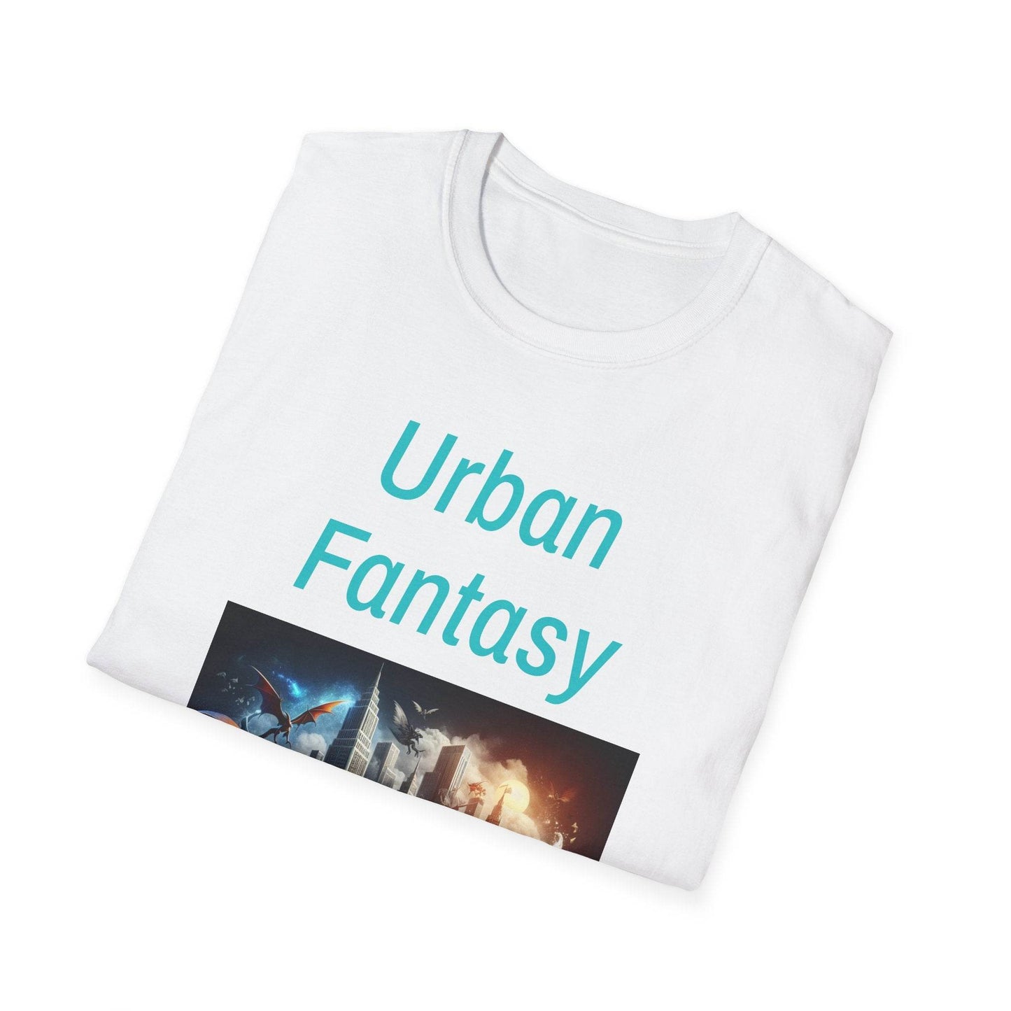 Urban Fantasy Unisex Softstyle T-Shirt - Dreamy Book Design for Book Lovers - The Dreamer's Bookshop.