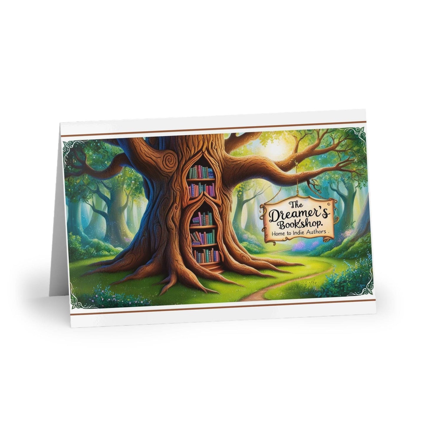 The Dreamer's Bookshop - Tree and Books Card - The Dreamer's Bookshop.