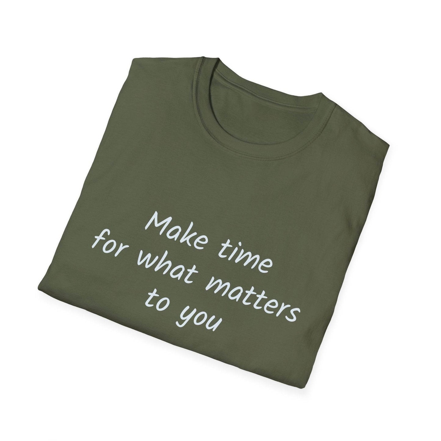 Motivational Unisex Softstyle T-Shirt - Make Time - The Dreamer's Bookshop.