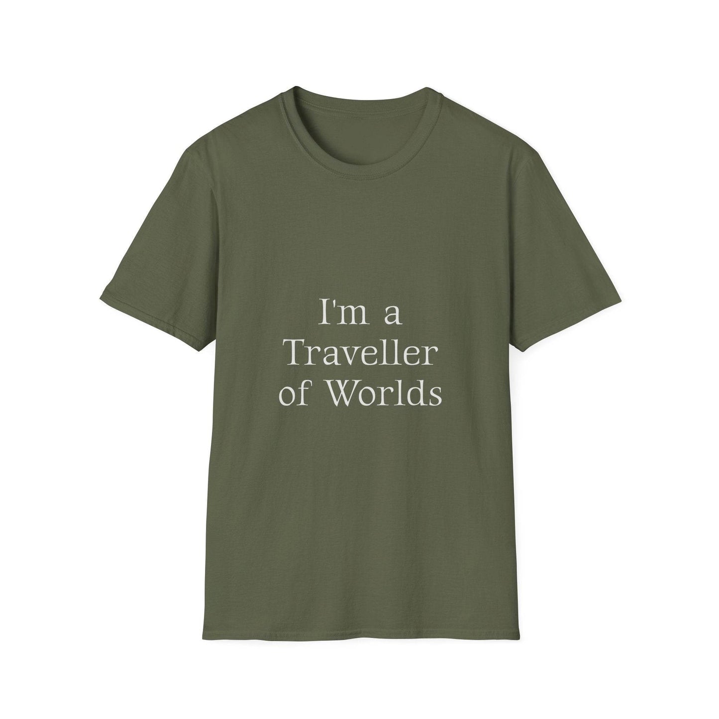 Unisex Softstyle T-Shirt - 'I'm a Traveller of Worlds' & 'Books Take Me Places Far & Beyond' - The Dreamer's Bookshop.