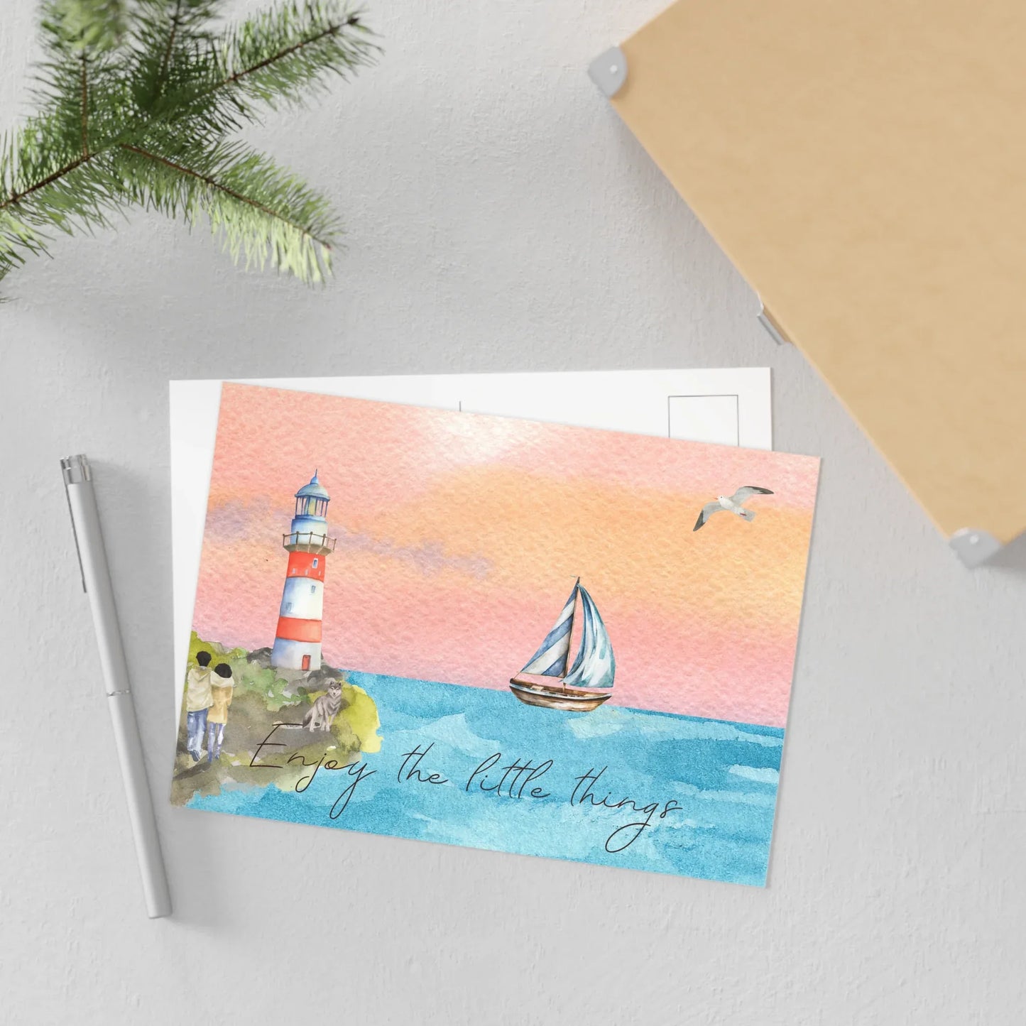 The Dreamer's Bookshop "Lighthouse" Enjoy the little things Card - The Dreamer's Bookshop.