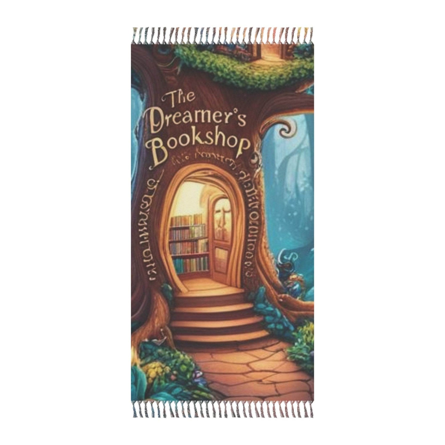 Dreamer’s Bookshop Boho Beach Towel – Cozy, Inspirational Vibes for Beach Lovers - The Dreamer's Bookshop.