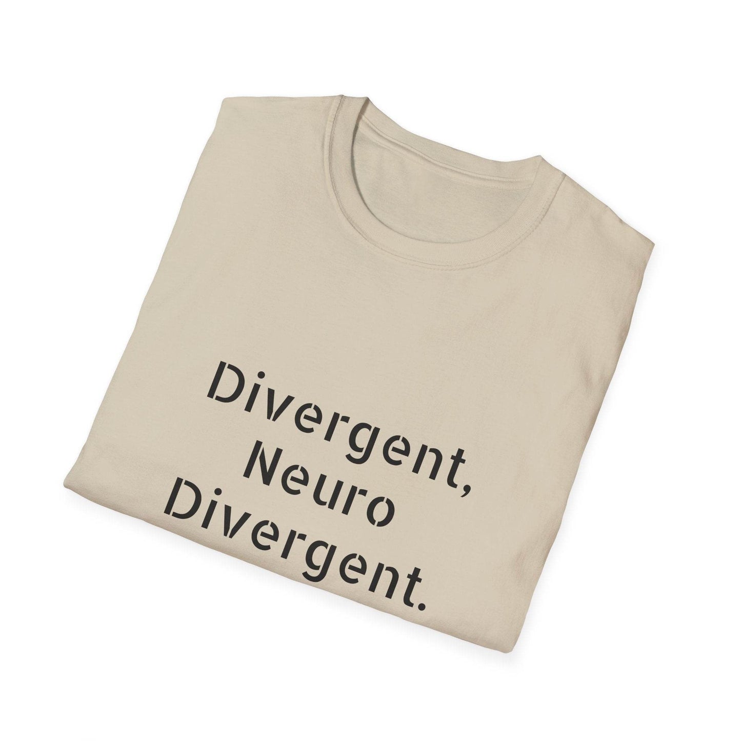Divergent Neuro Divergent T-Shirt - Unisex Softstyle Tee for Neurodiversity Awareness - The Dreamer's Bookshop.