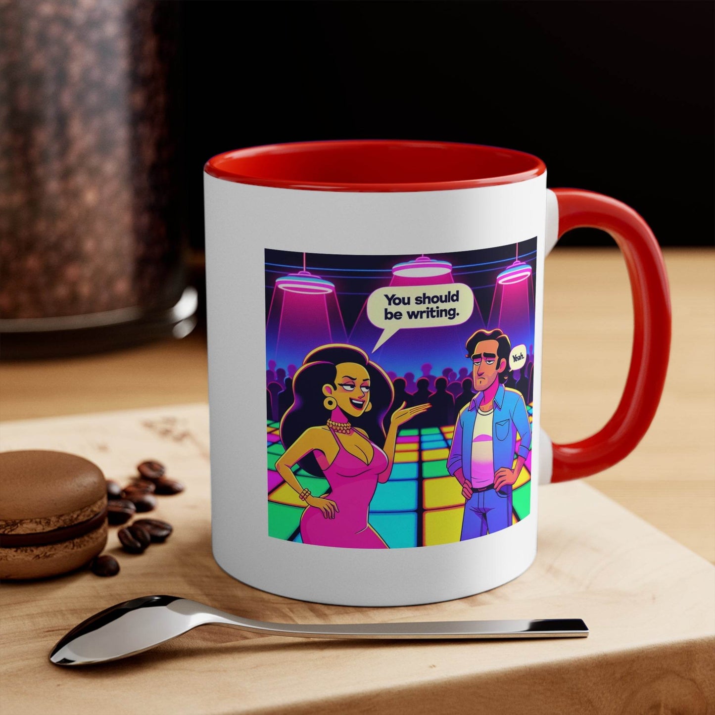 You should be writing Mug - 11oz Fun Coffee Cup for Happy Vibes - The Dreamer's Bookshop.
