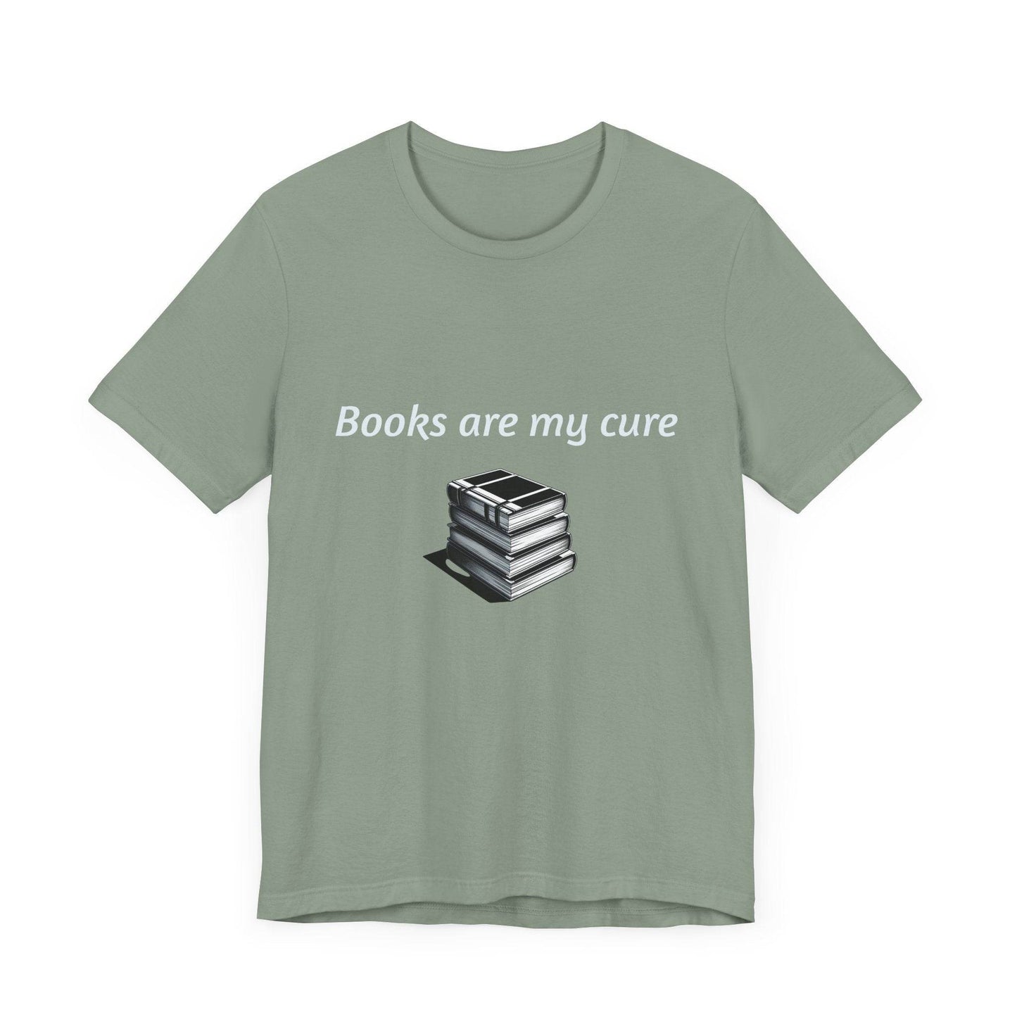 Inspirational Unisex Short Sleeve Tee - Books are my cure - The Dreamer's Bookshop.
