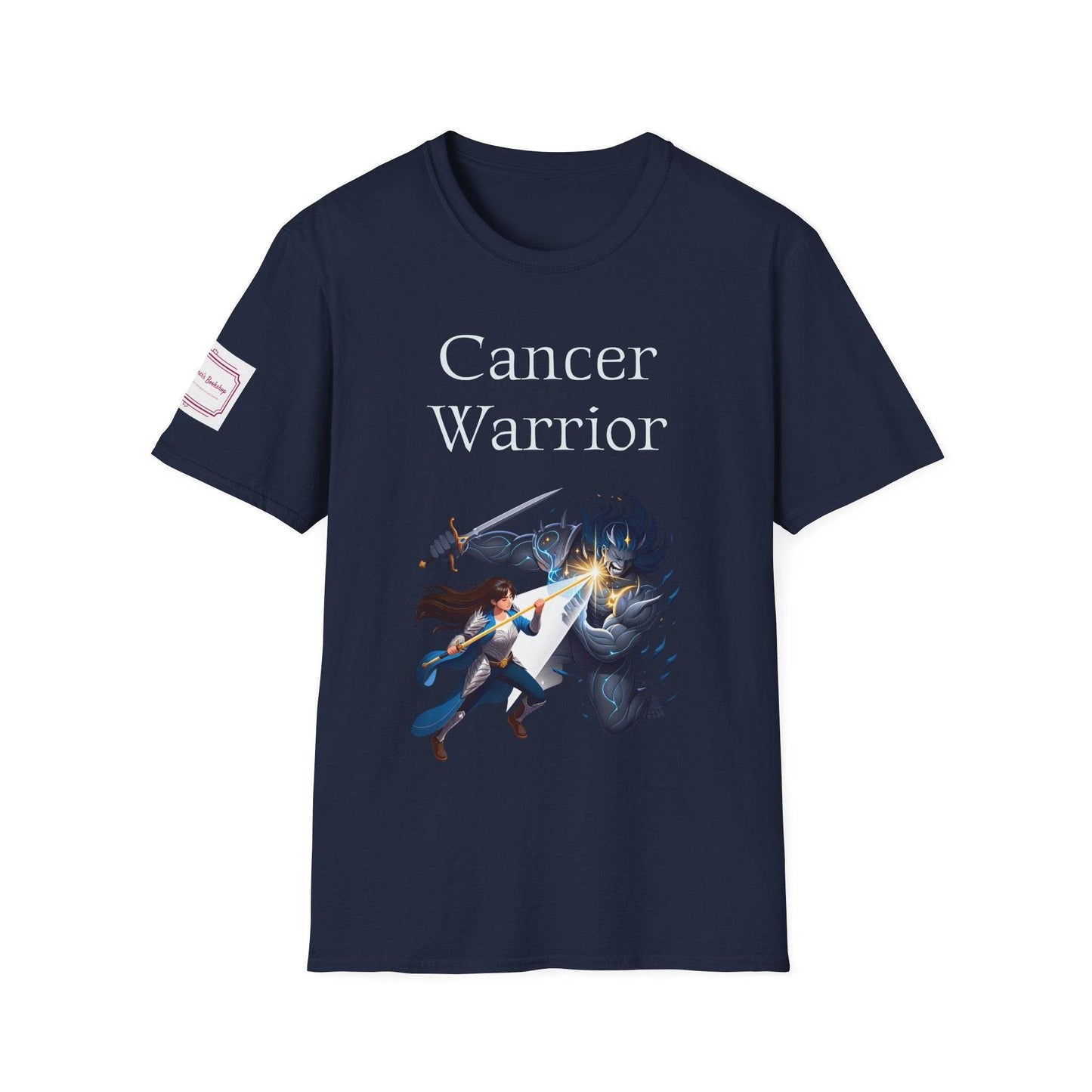 Cancer Warrior Unisex Softstyle T-Shirt - Empowering Graphic Tee for Women's Health Awarenes - The Dreamer's Bookshop.