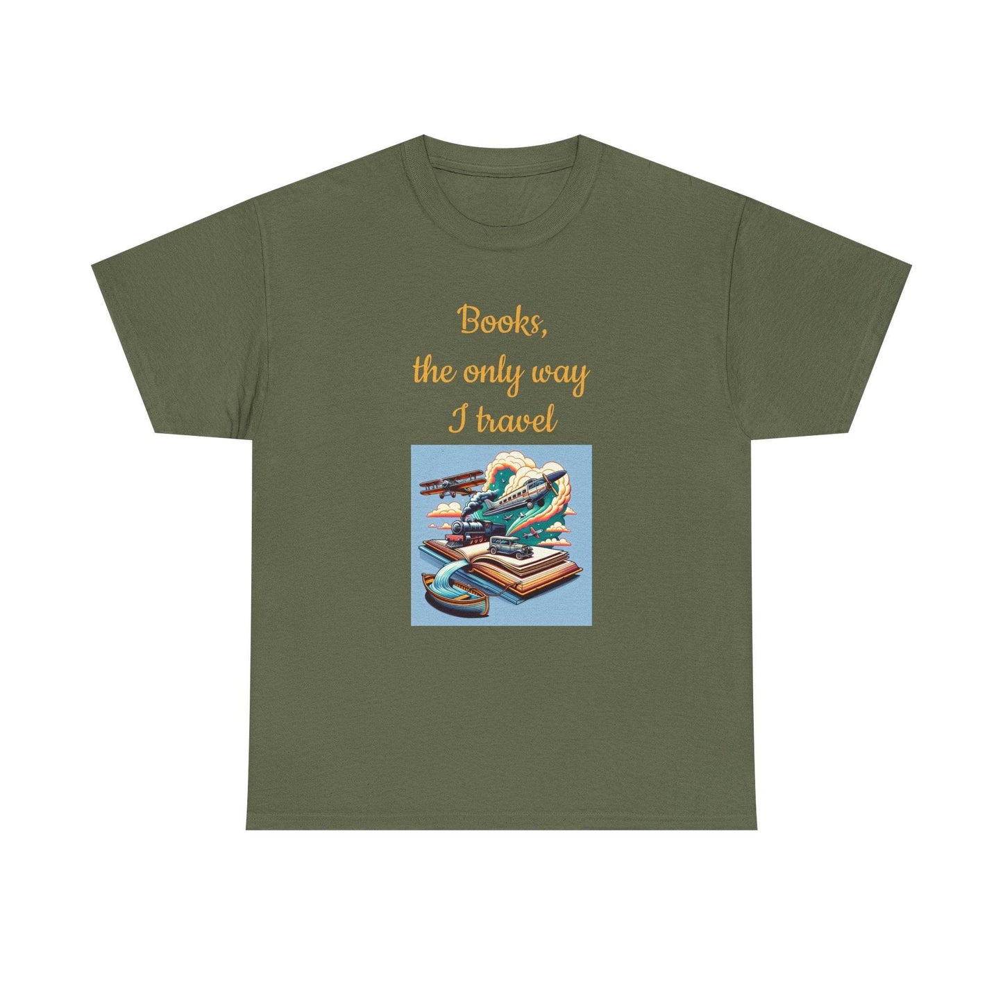 Travel - Unisex Heavy Cotton Tee for Book Lovers - The Dreamer's Bookshop.