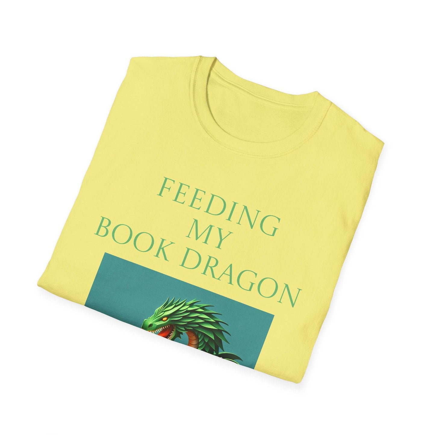 Unisex Softstyle T-Shirt - 'Book Dragon' - The Dreamer's Bookshop.