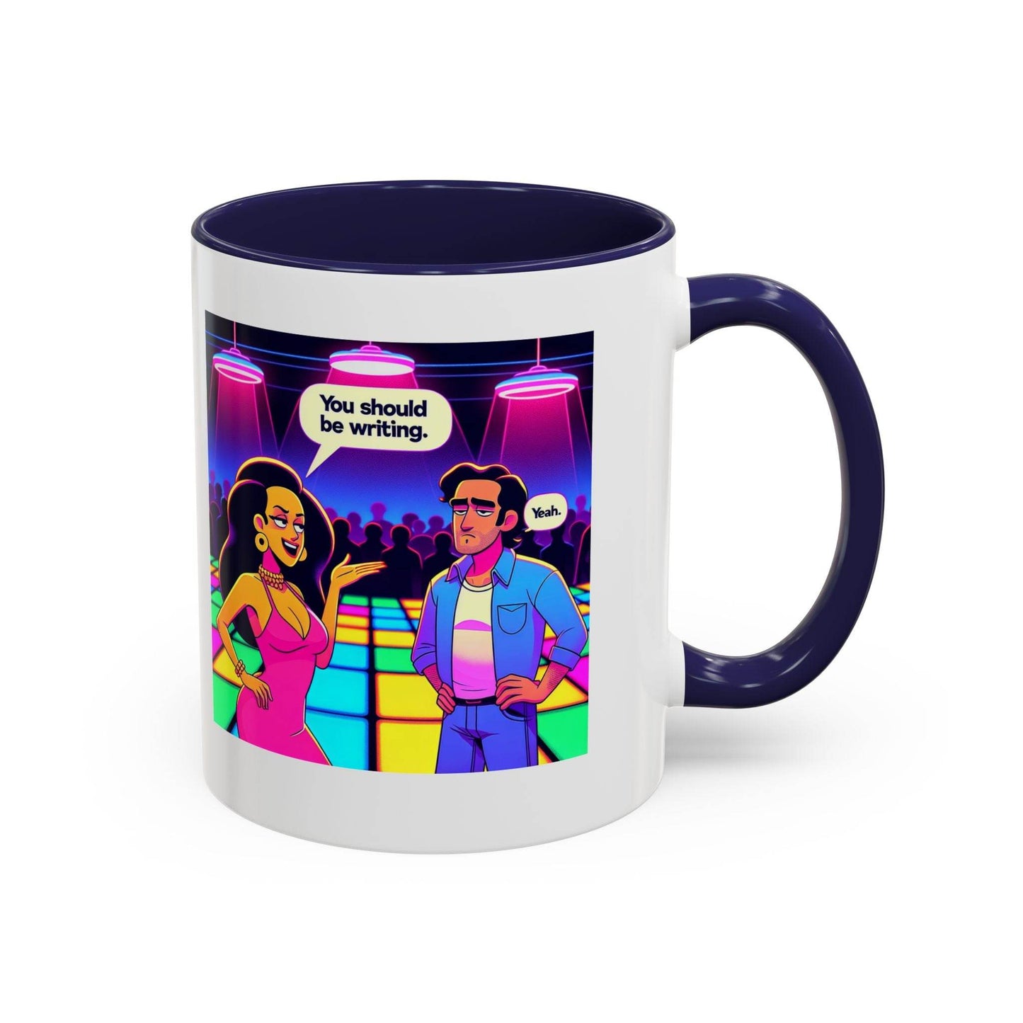 Retro Vibe Accent Coffee Mug - You should be writing - The Dreamer's Bookshop.
