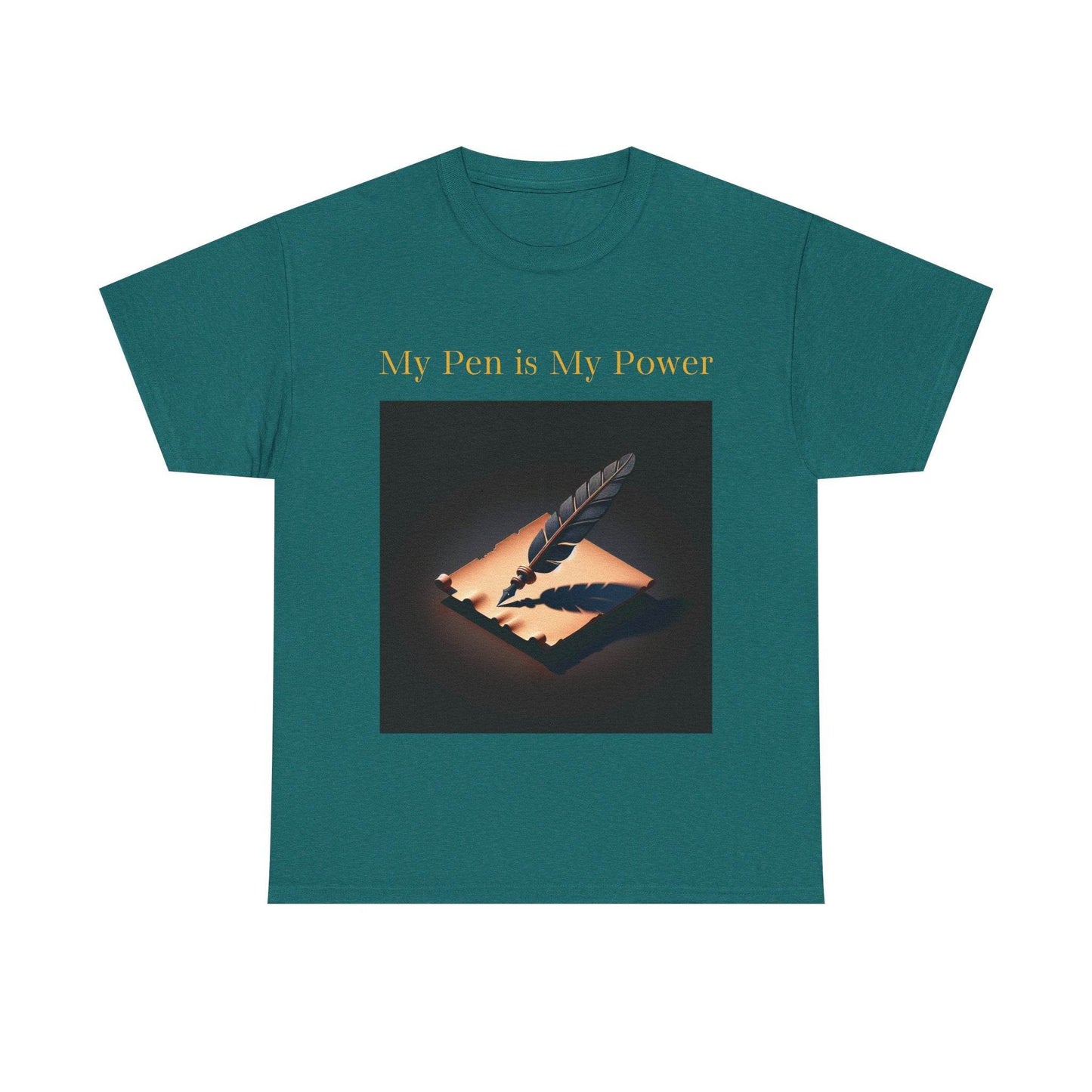 My Pen is My Power Unisex Heavy Cotton Tee - Creative Writer's Apparel - The Dreamer's Bookshop.
