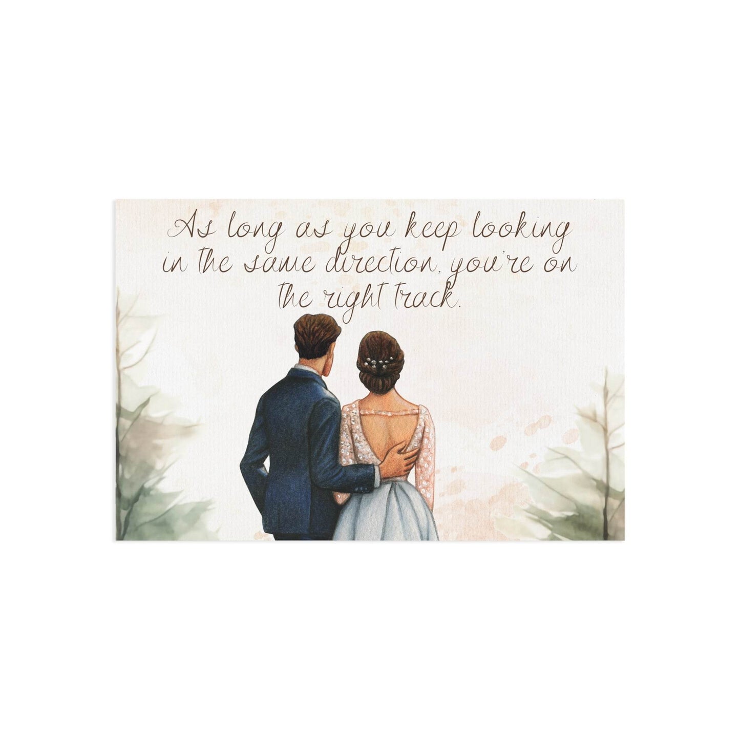 The Dreamer's Bookshop Cute "Right Track" Wedding Card - The Dreamer's Bookshop.