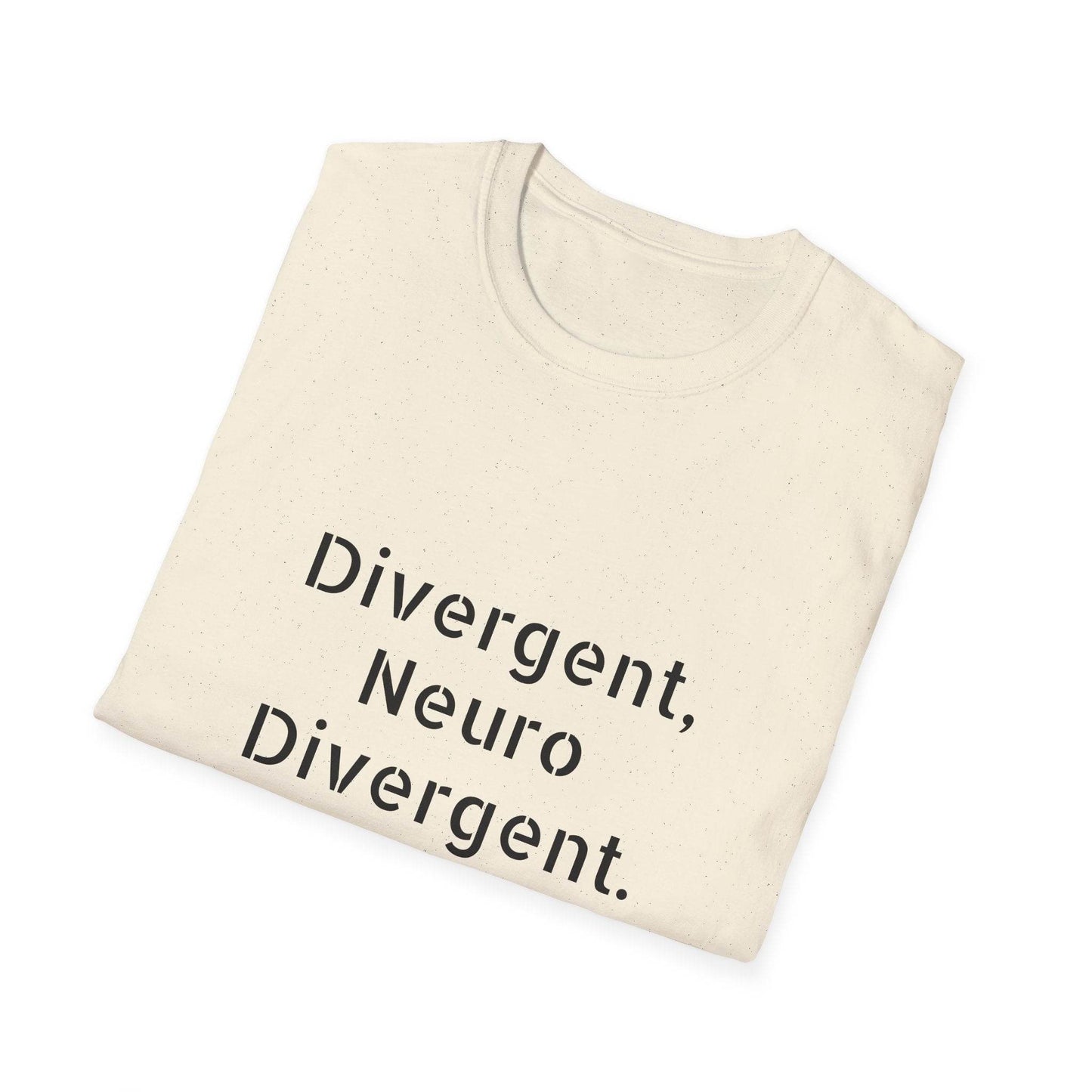 Divergent Neuro Divergent T-Shirt - Unisex Softstyle Tee for Neurodiversity Awareness - The Dreamer's Bookshop.
