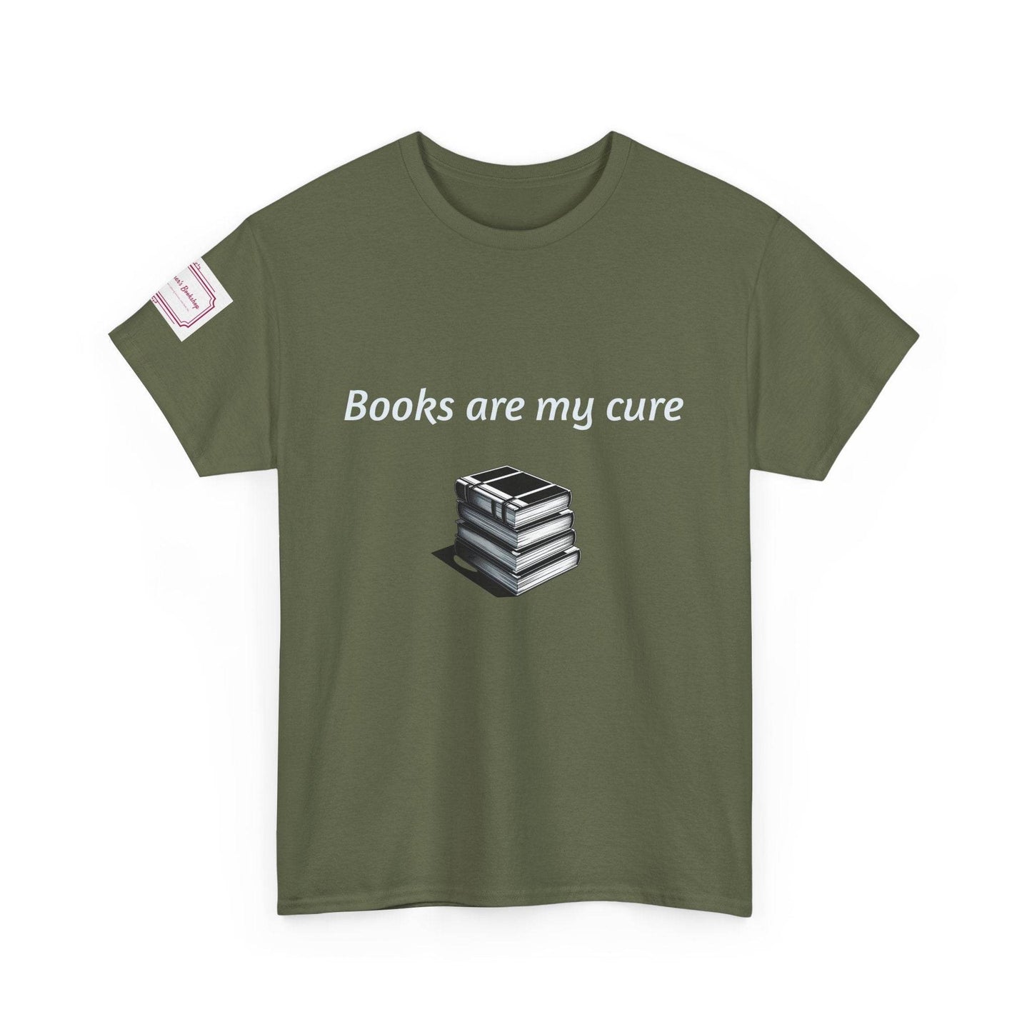 Books are my cure - Inspirational Unisex Heavy Cotton Tee - The Dreamer's Bookshop.