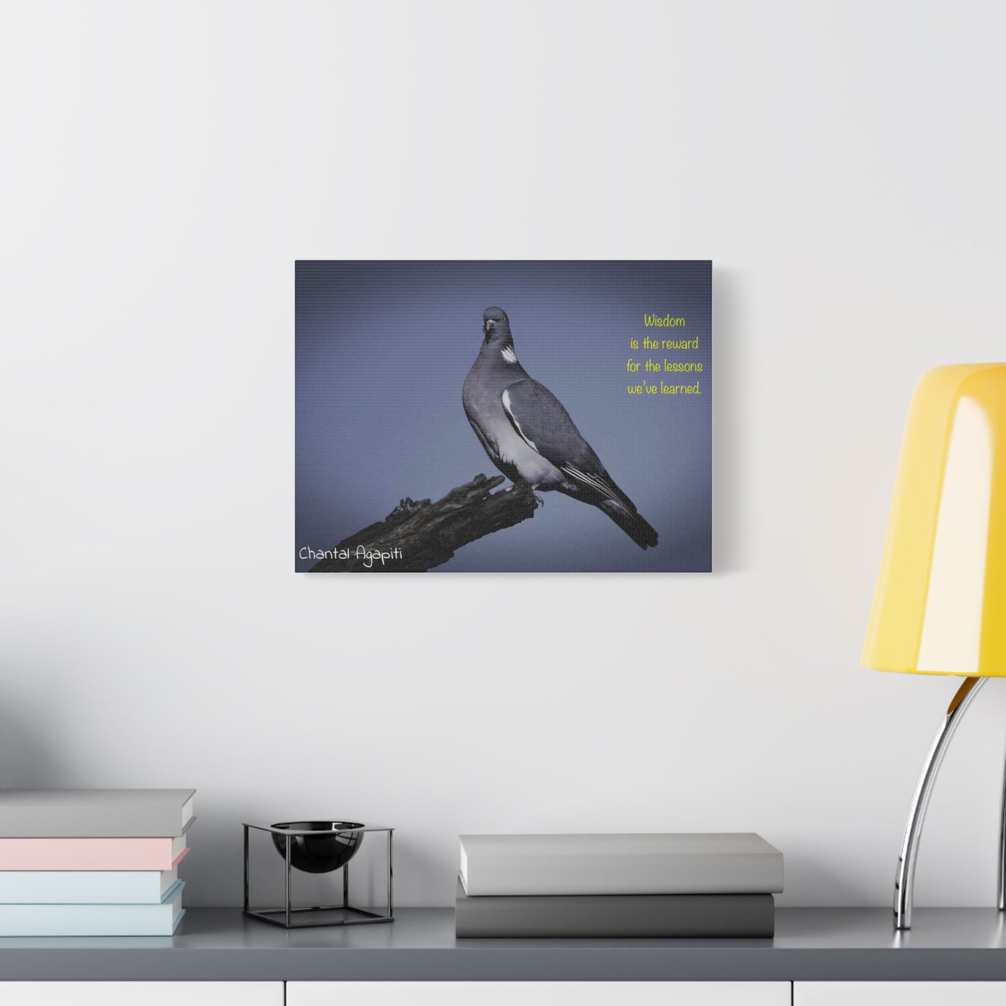 Inspirational Bird Canvas Art - "Wisdom is the Reward" - The Dreamer's Bookshop.