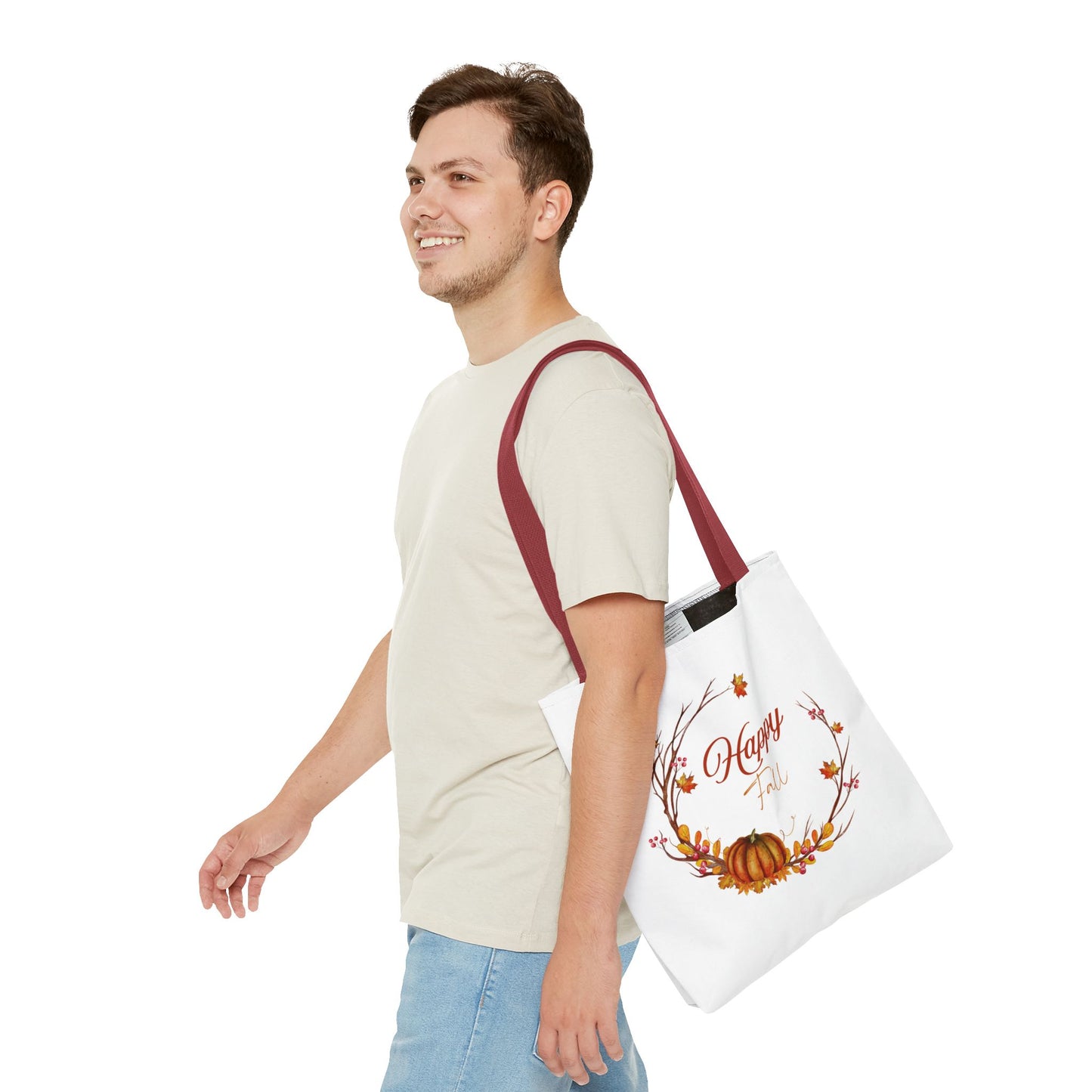 Happy Fall Tote Bag - Cozy Autumn Design