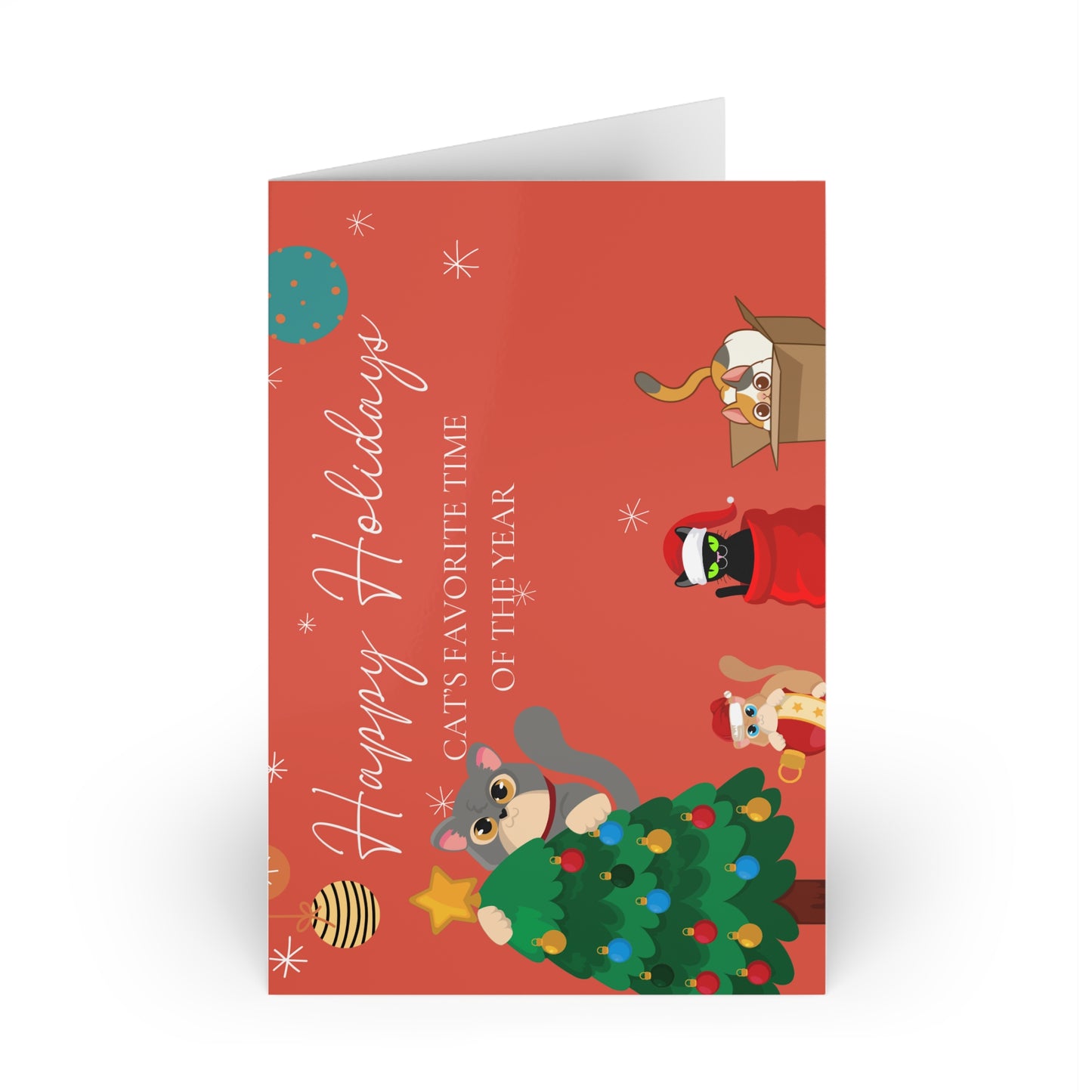The Dreamer's Bookshop "Cat's Red XMas" Cute Christmas Cards